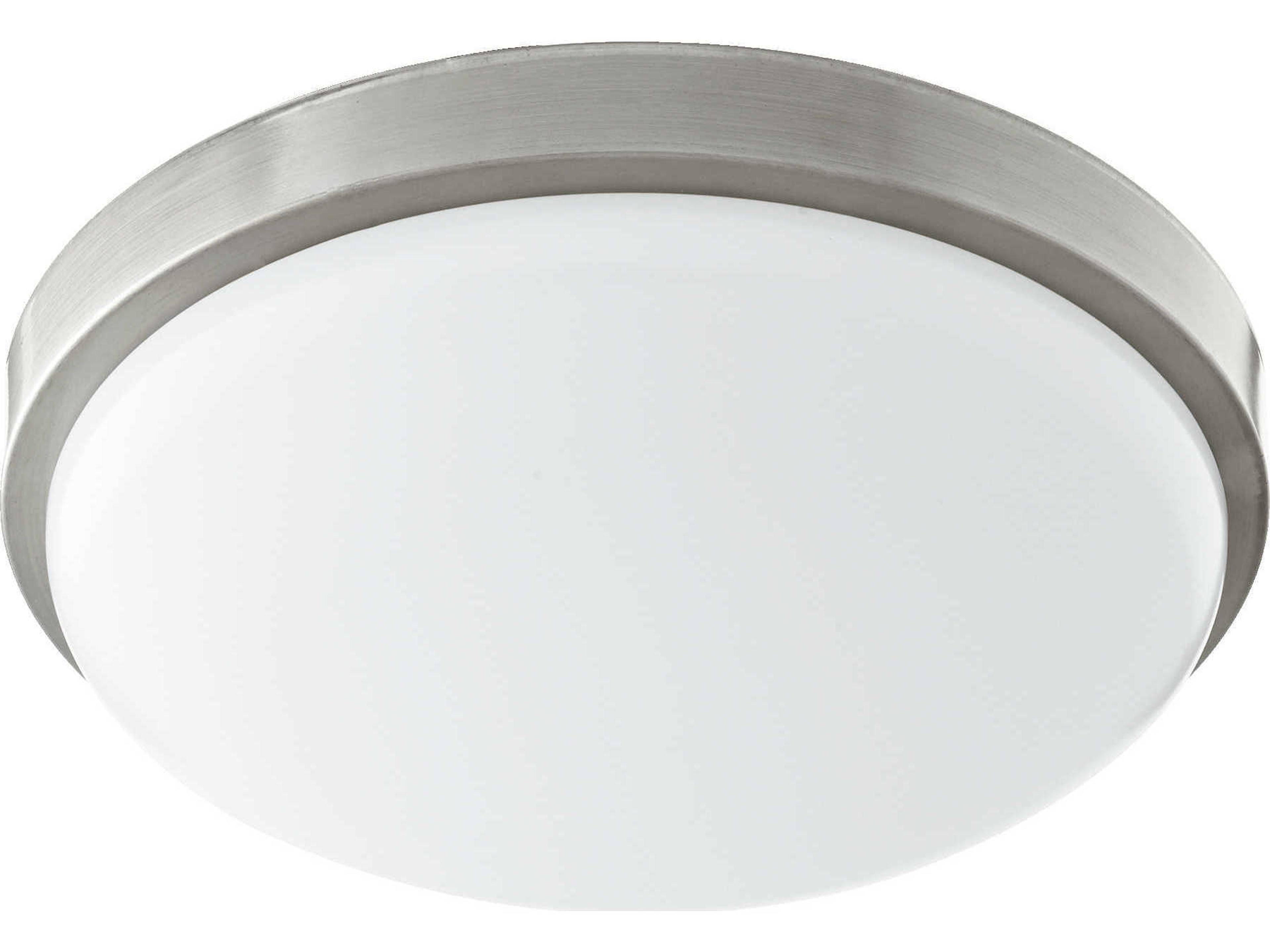1-Light Satin Nickel LED Bowl Round Flush Mount