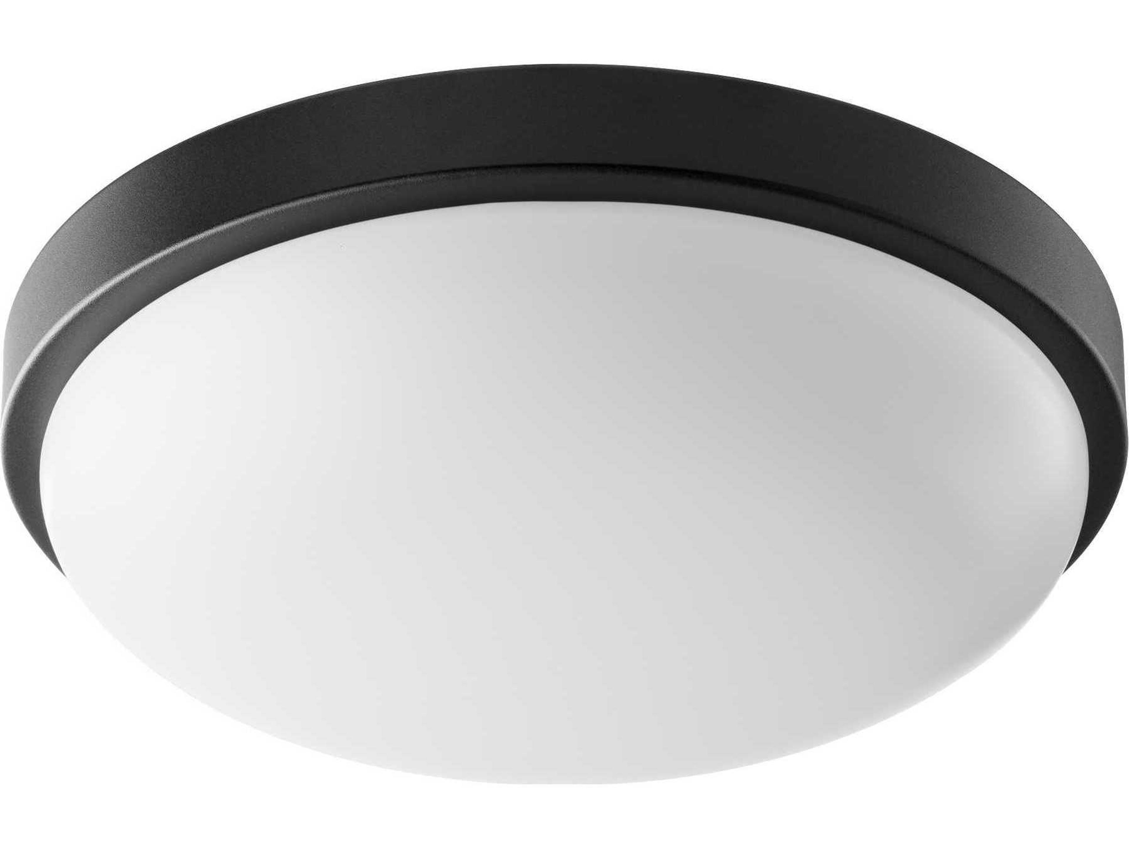1-Light Noir White LED Bowl Round Flush Mount