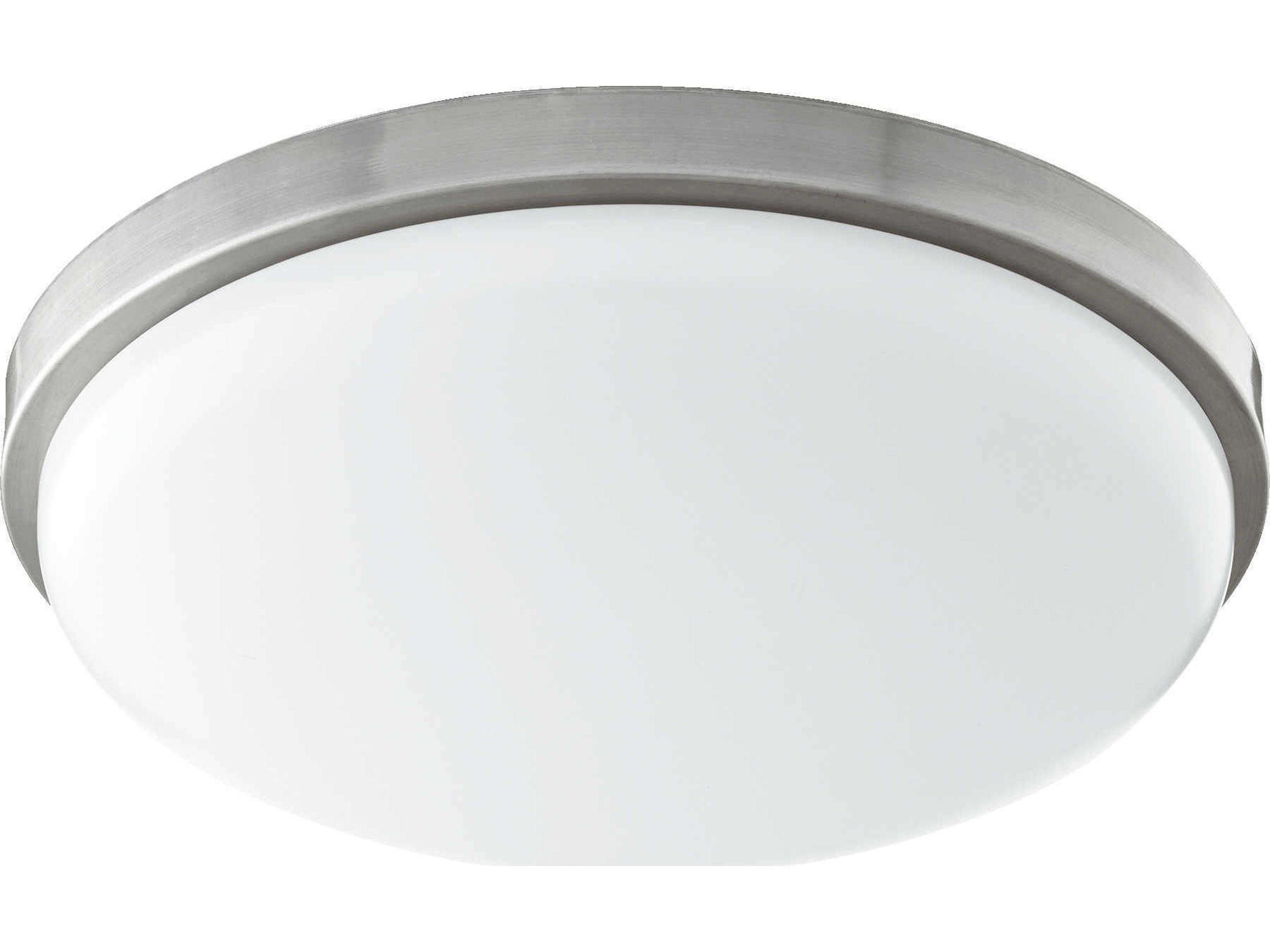 1-Light Satin Nickel LED Bowl Round Flush Mount