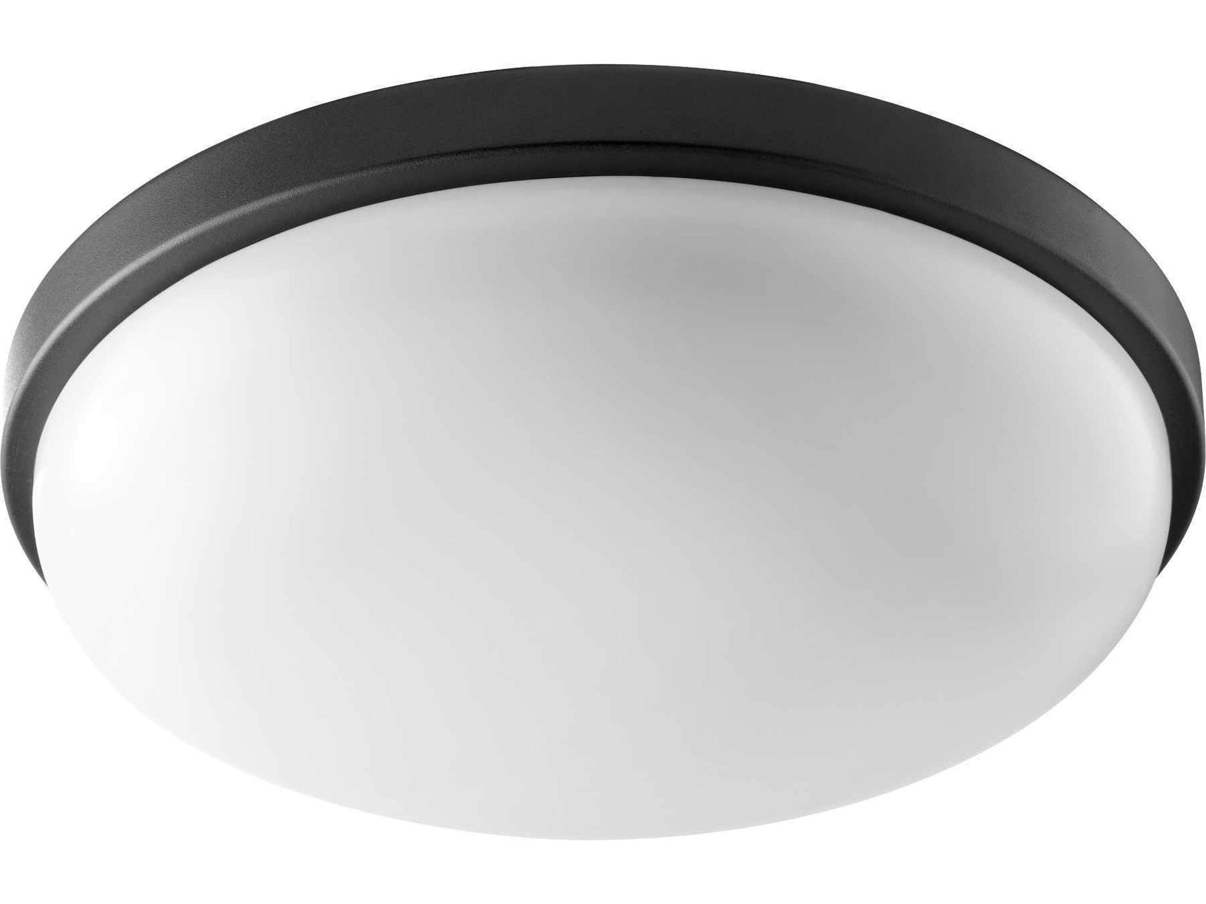 1-Light Noir Black LED Bowl Round Flush Mount