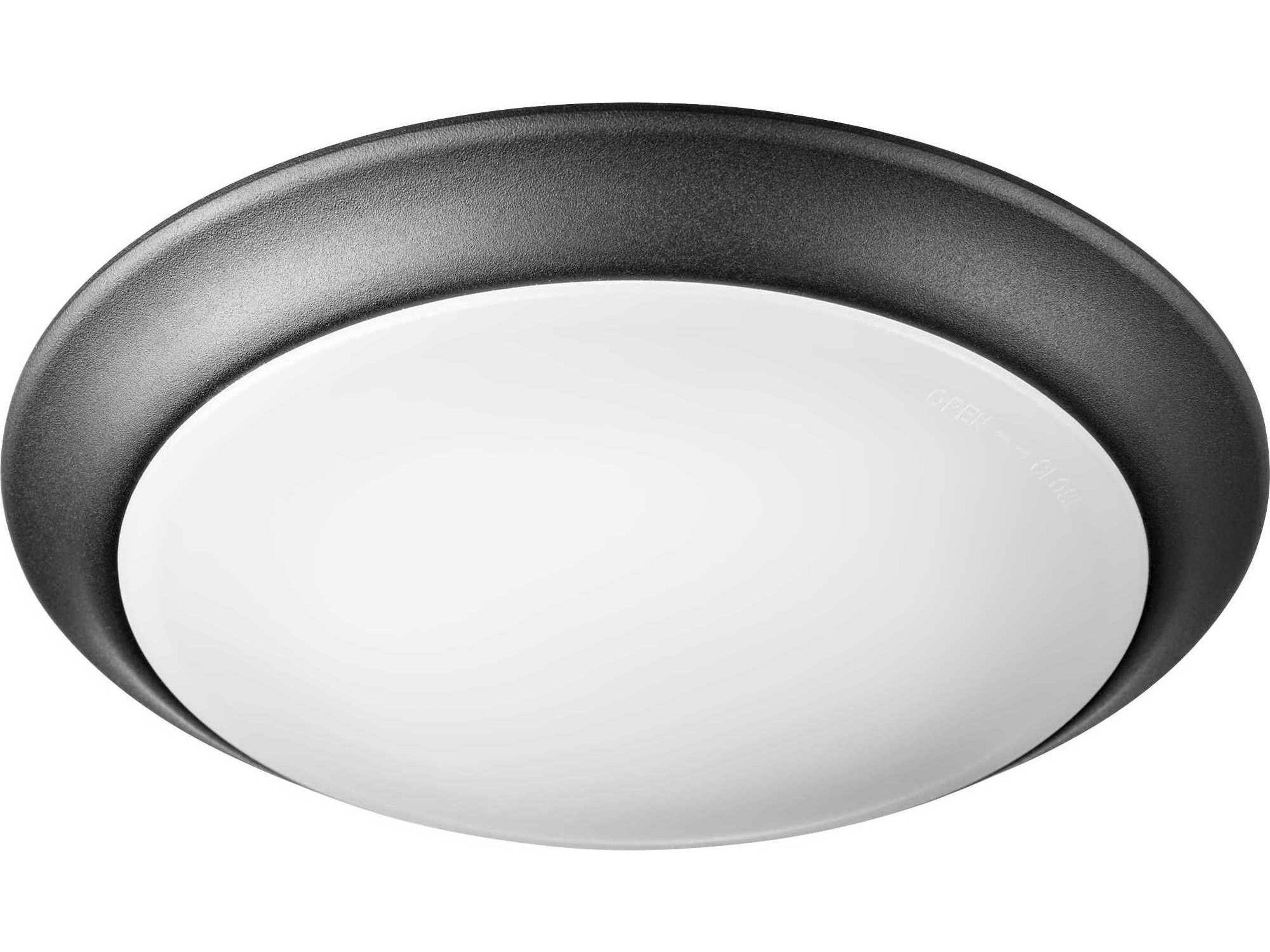1-Light Noir Black LED Bowl Flush Mount