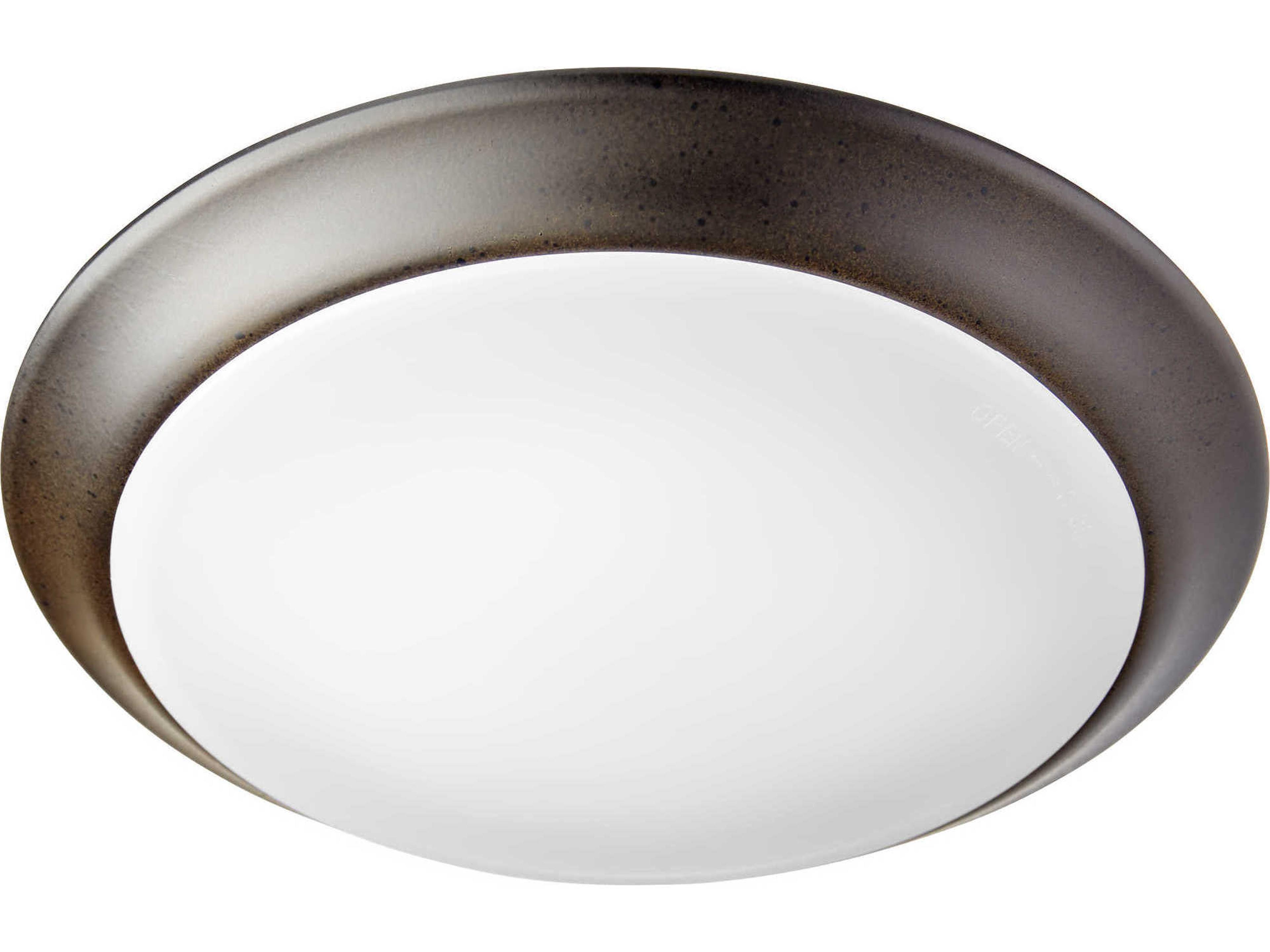 1-Light Oiled Bronze Bowl Flush Mount