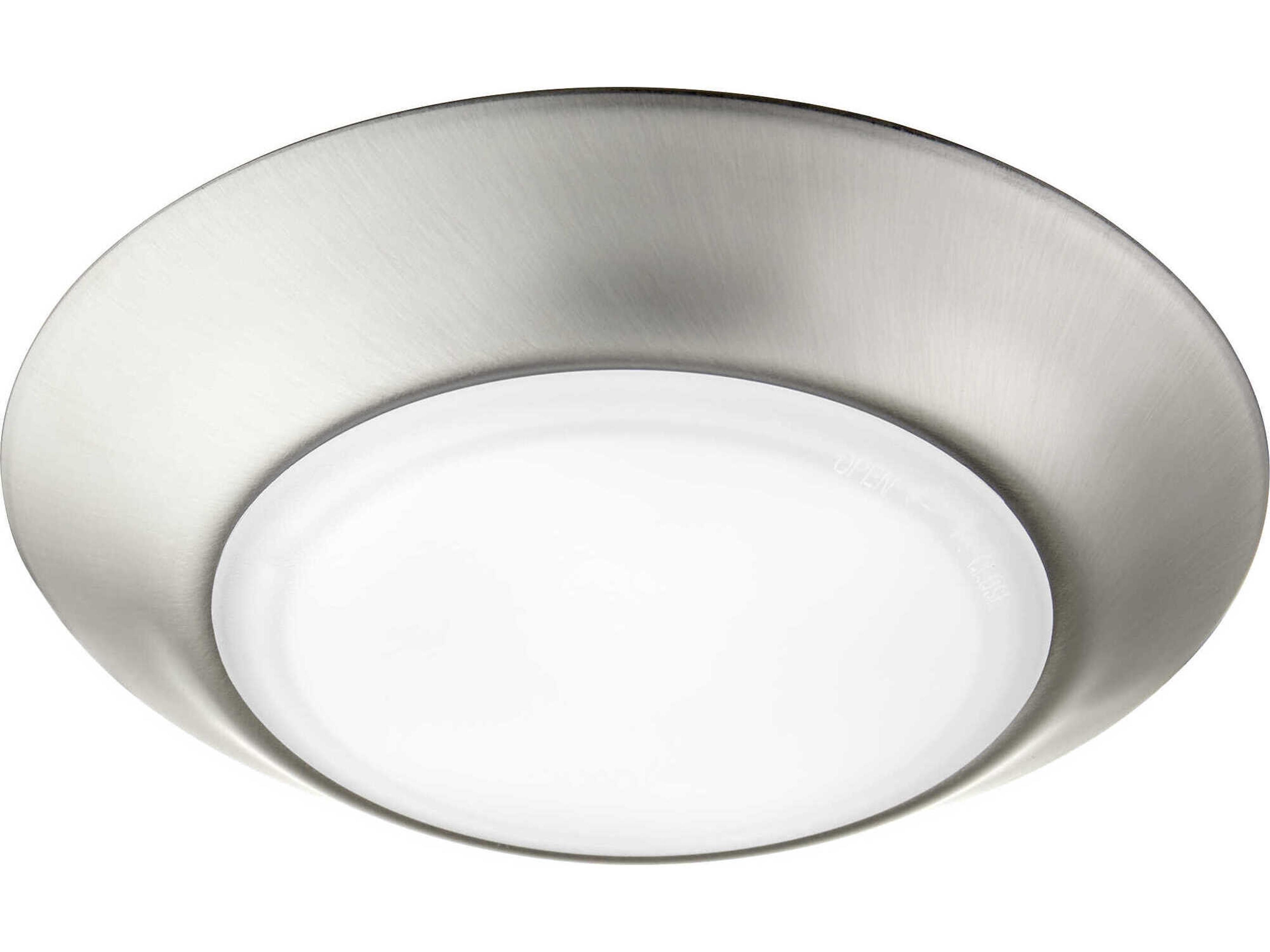 1-Light Satin Nickel Round Flush Mount