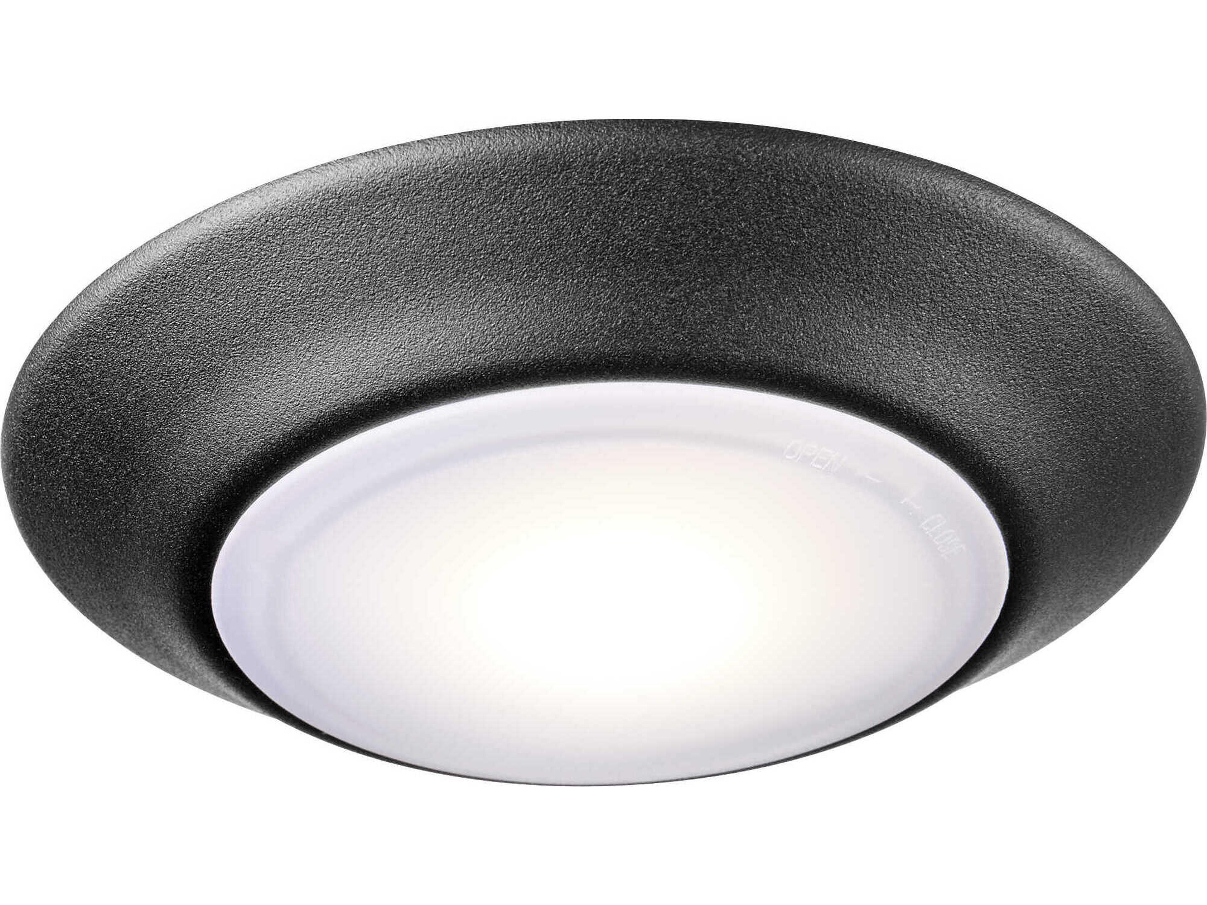 Quorum 1-Light Textured Black Round Flush Mount