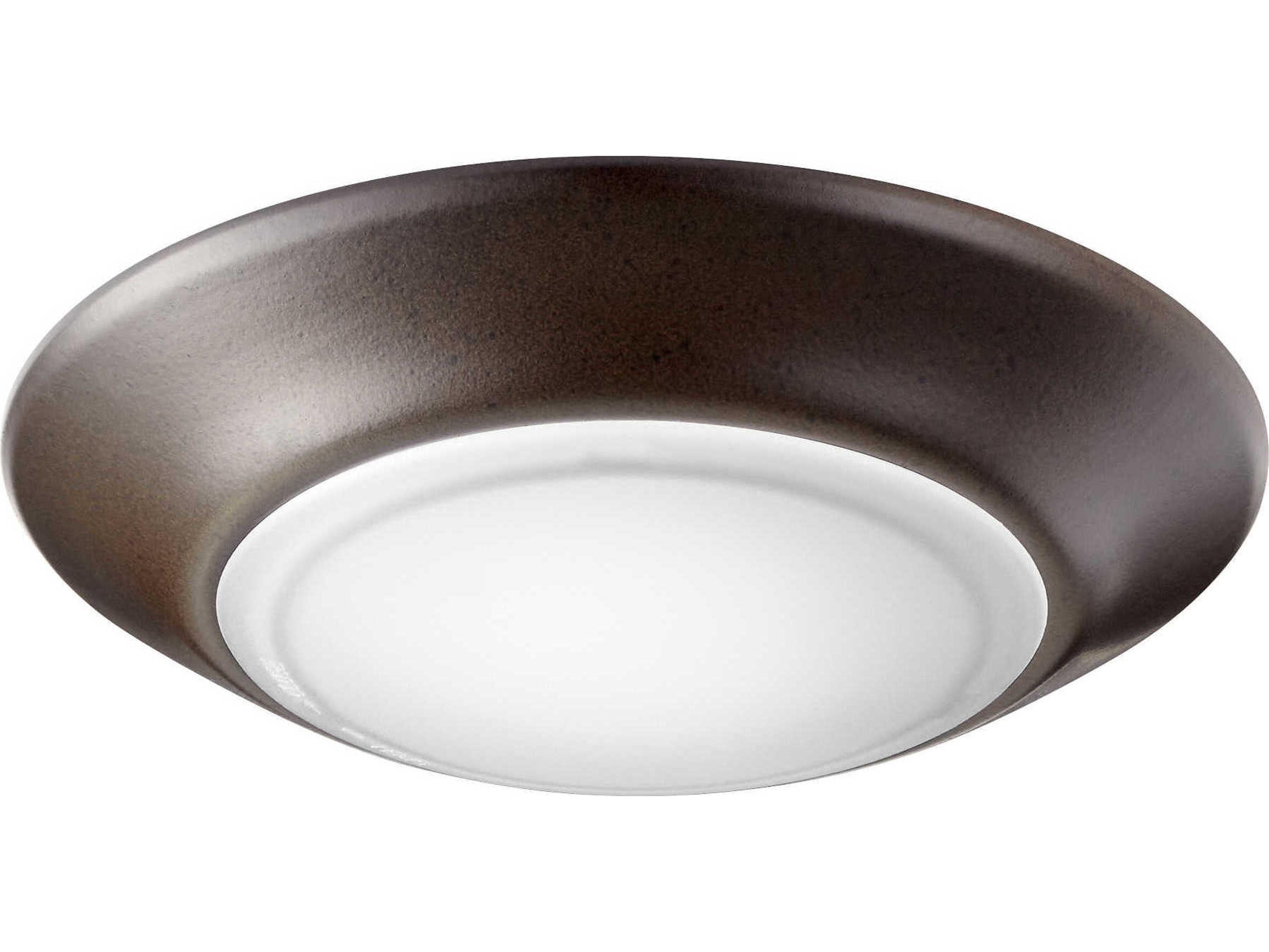 1-Light Oiled Bronze Bowl Flush Mount