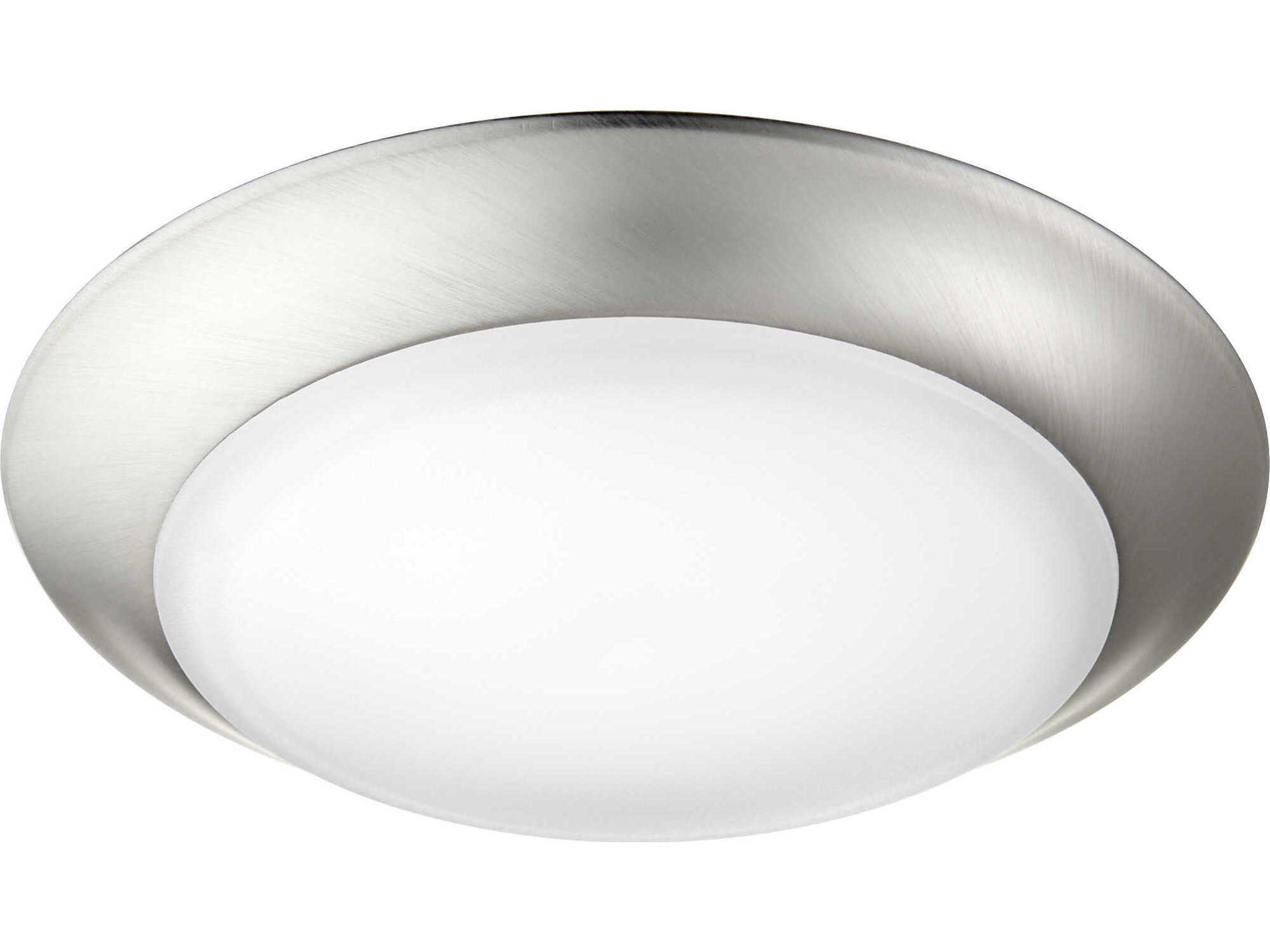 1-Light Satin Nickel Round Flush Mount