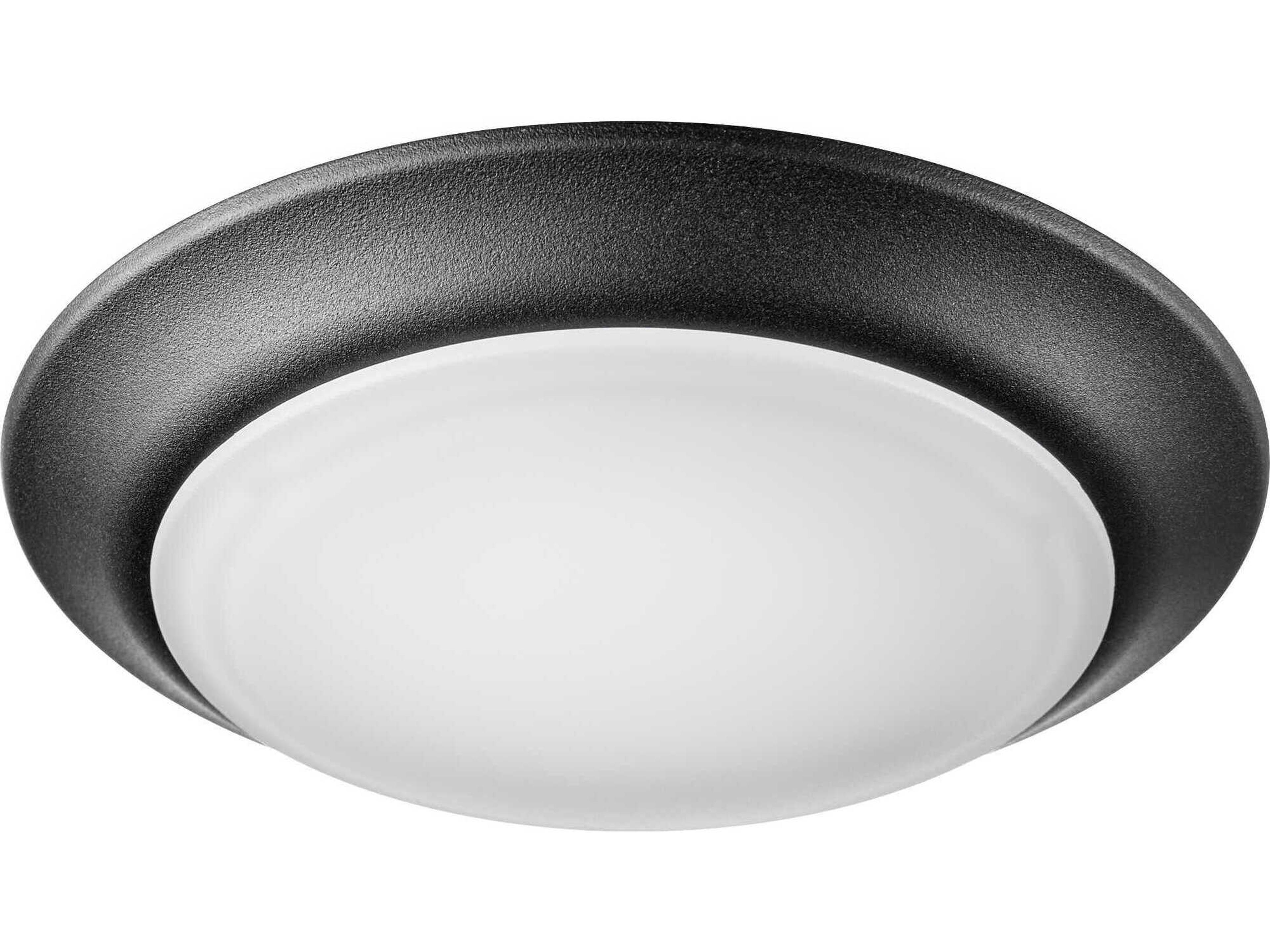 Quorum 1-Light Textured Black Round Flush Mount