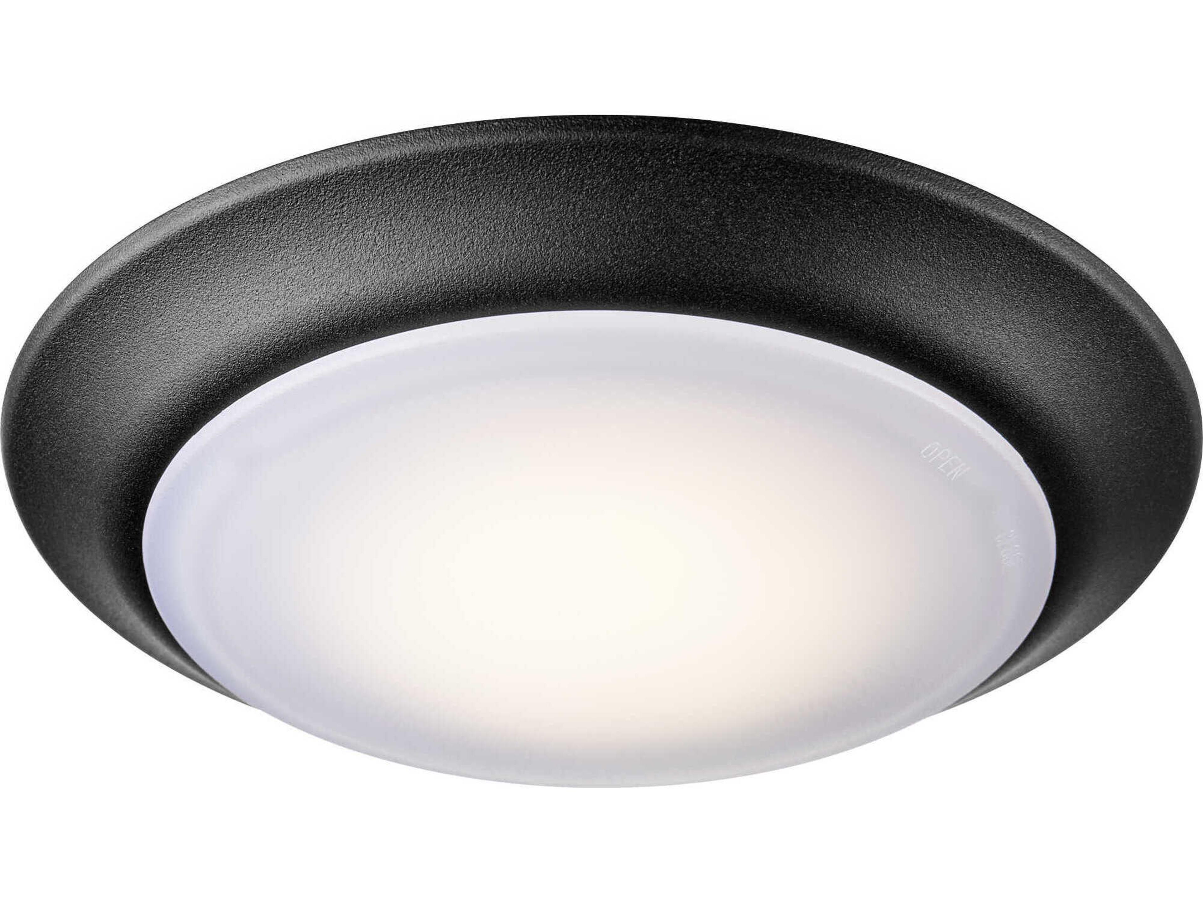 Quorum 1-Light Textured Black Round Flush Mount
