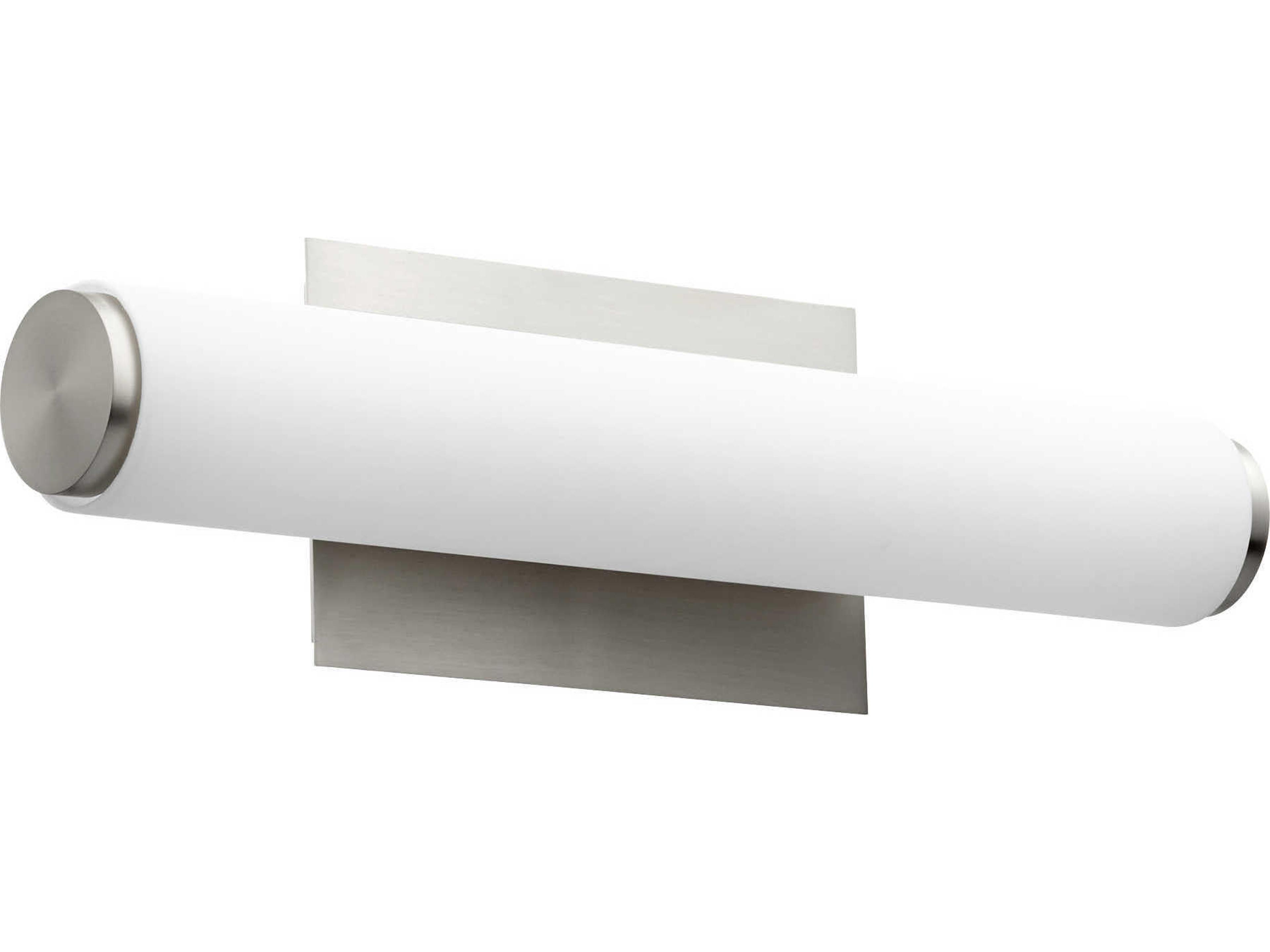 1-Light Satin Nickel With Matte White Acrylic LED Vanity Light