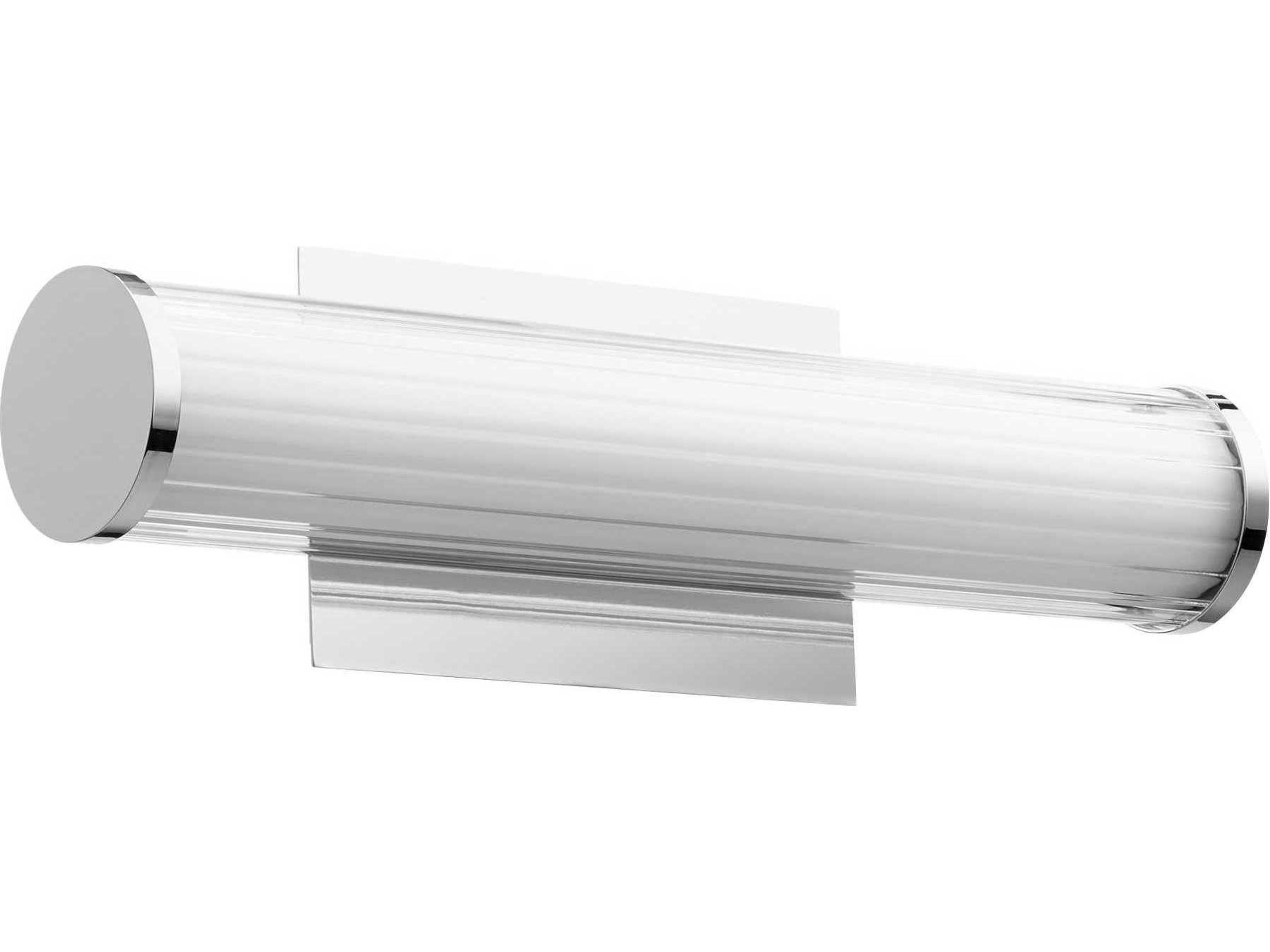 1-Light Polished Nickel Glass LED Vanity Light