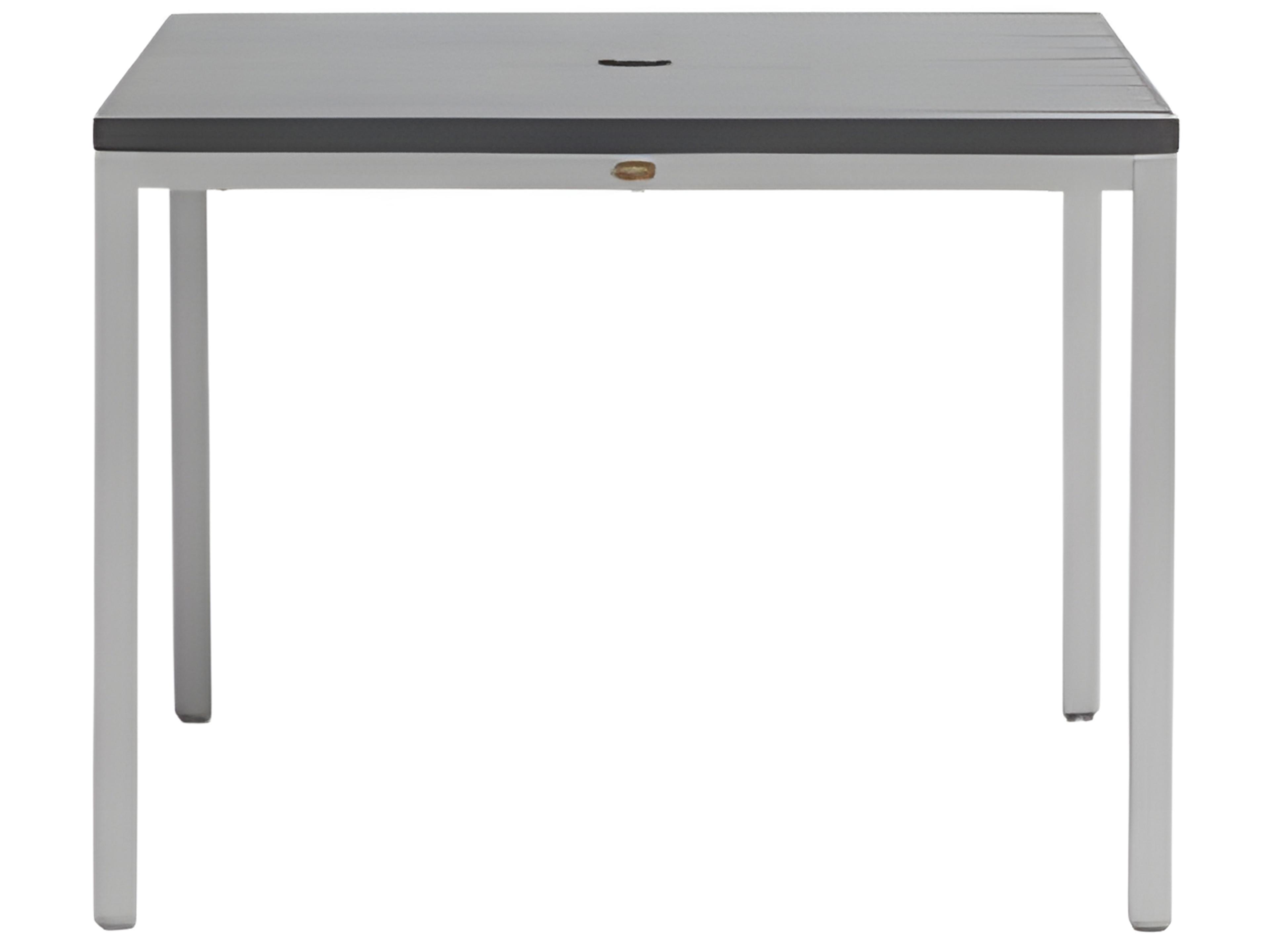 Ratana Zuni  Silver Aluminum Umbrella Hole Dining Table