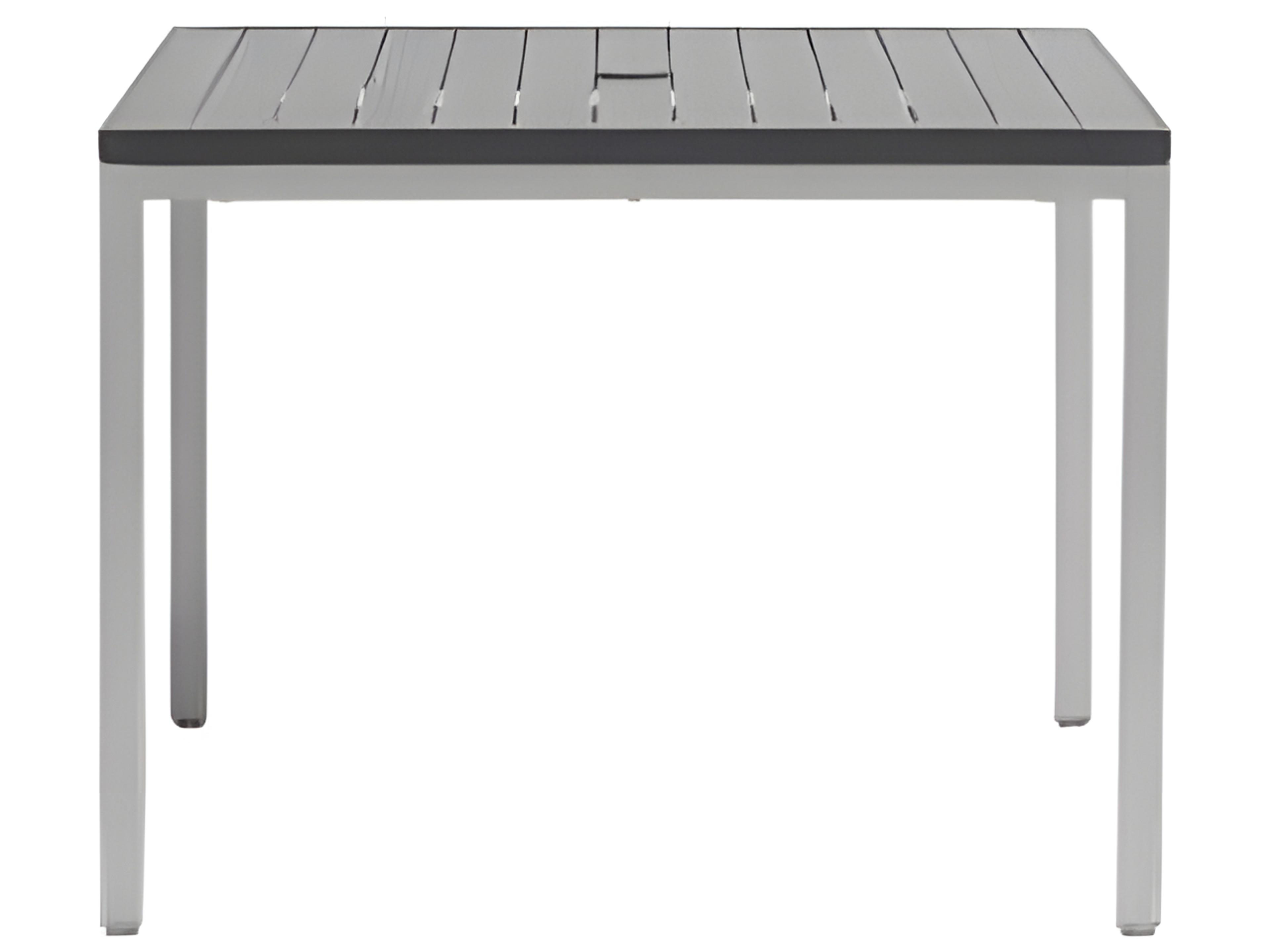 Ratana Zuni  Silver Aluminum Umbrella Hole Dining Table