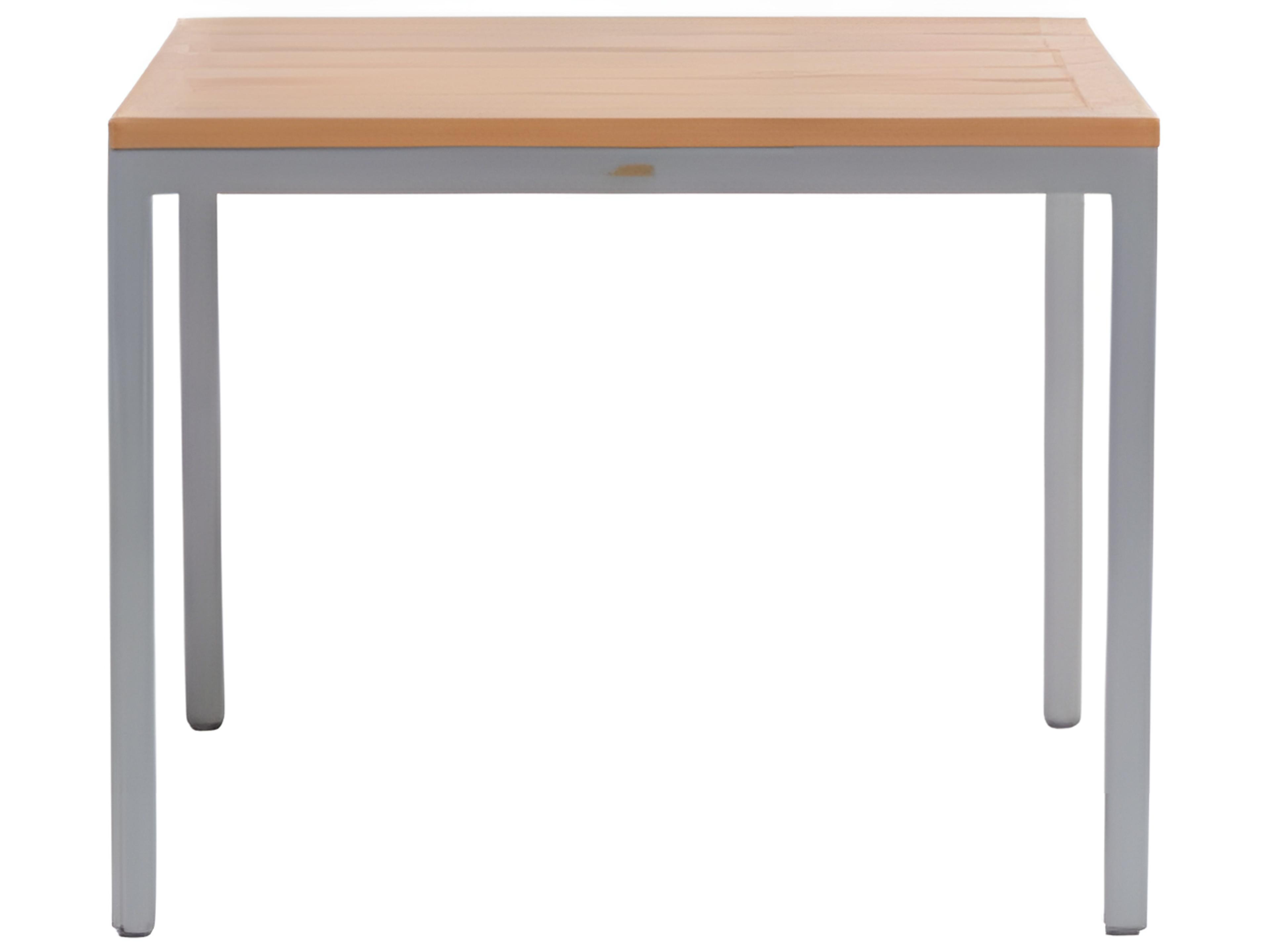 Ratana Zuni Teak Silver Aluminum Umbrella Hole Dining Table