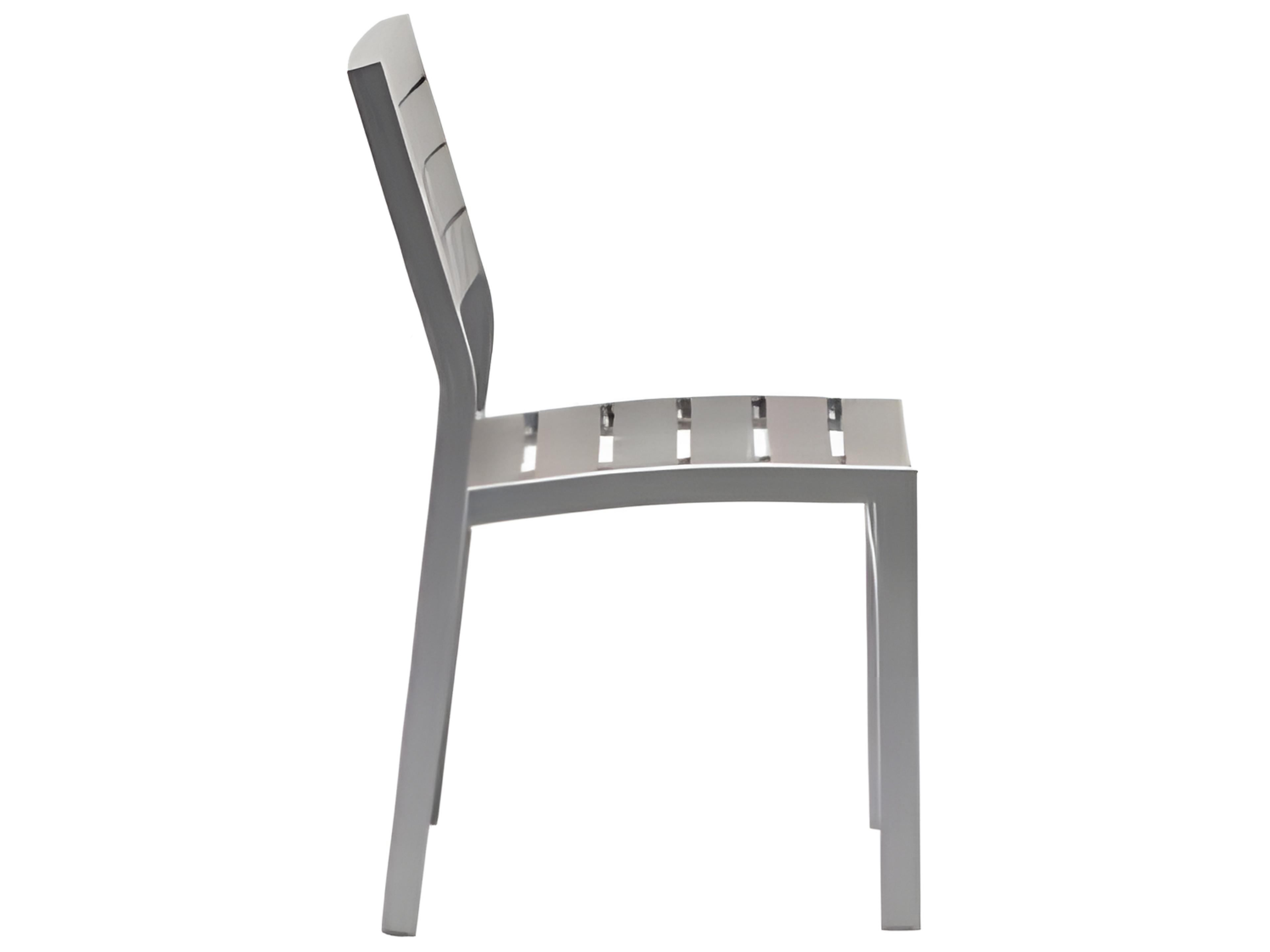 Ratana New Mirage Silver Aluminum Faux Teak Dining Chair
