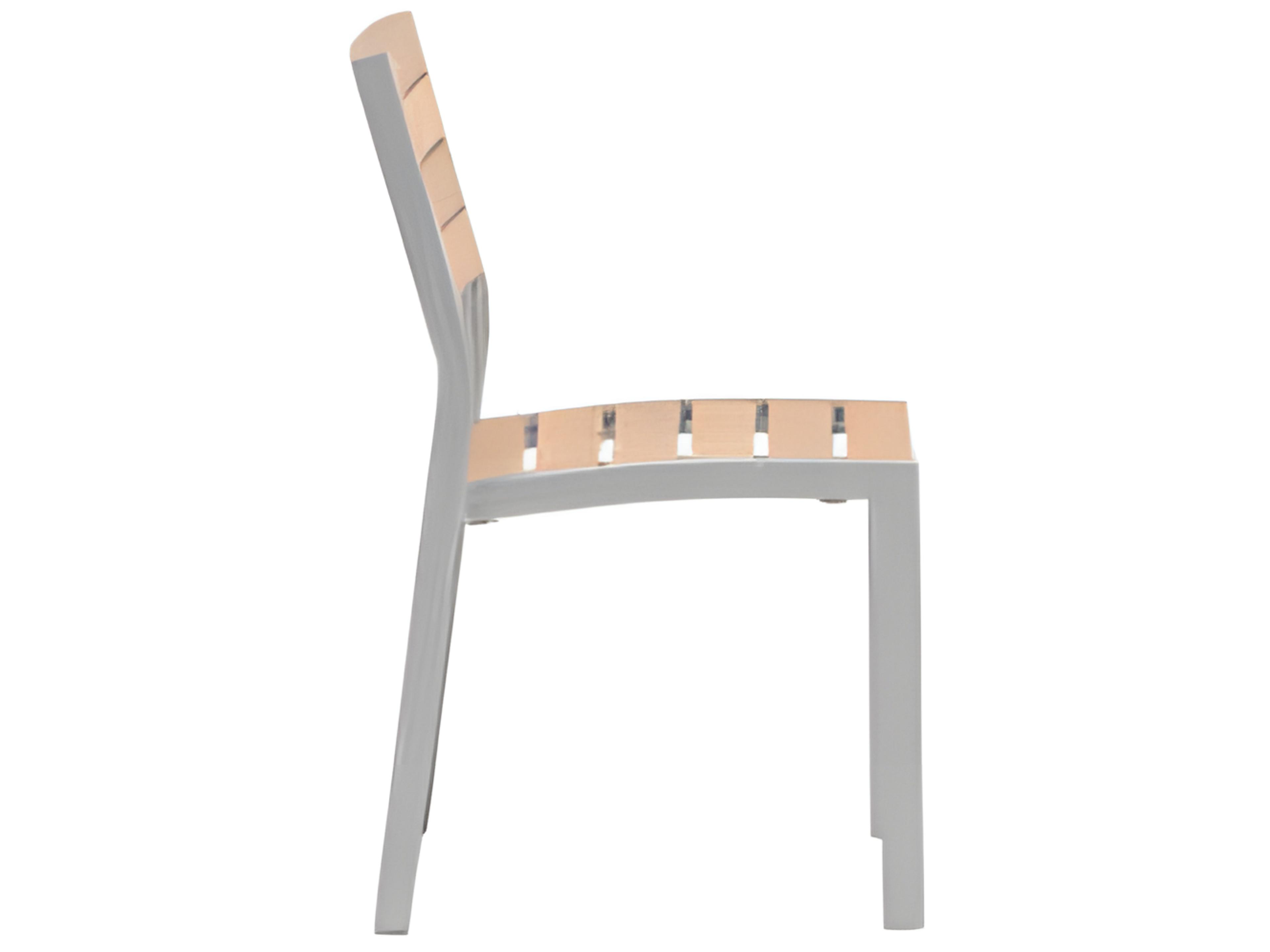 Ratana New Mirage Silver Aluminum Faux Teak Dining Chair