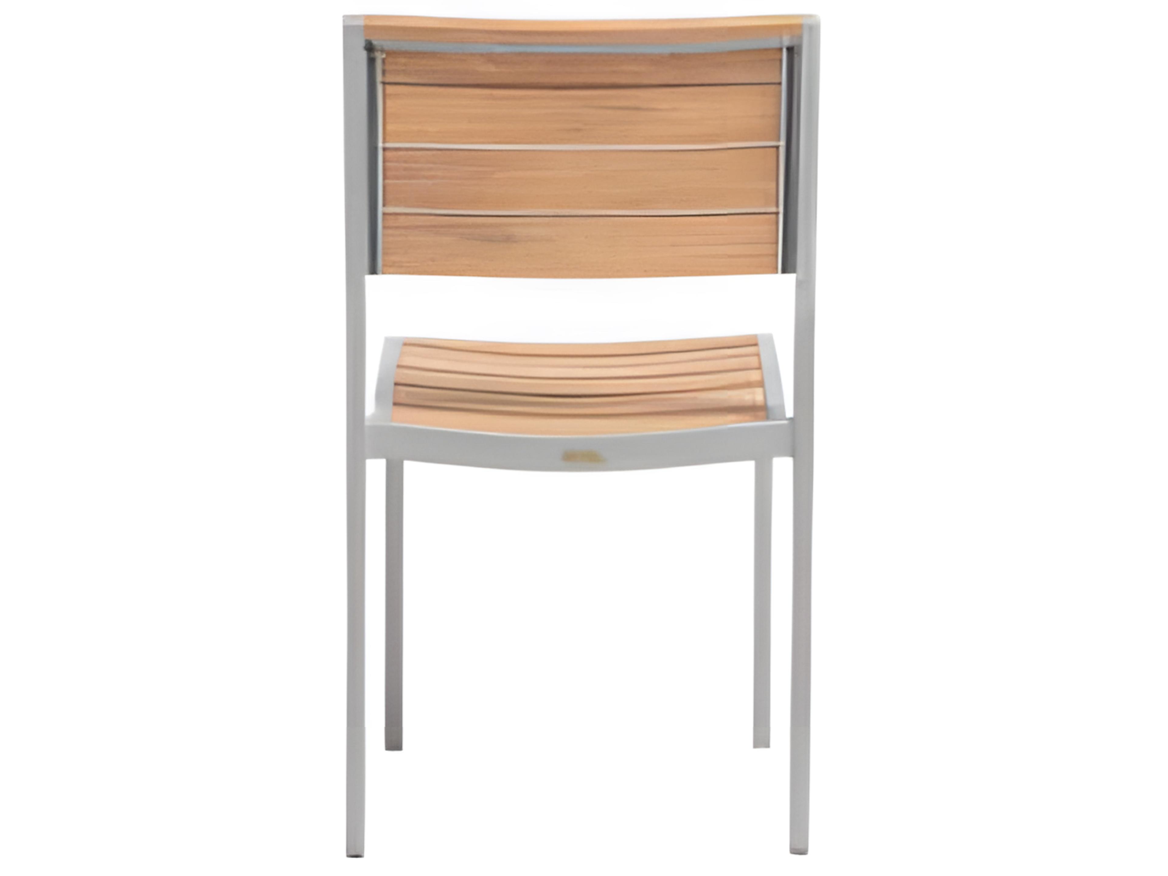 Ratana New Mirage Silver Aluminum Faux Teak Dining Chair
