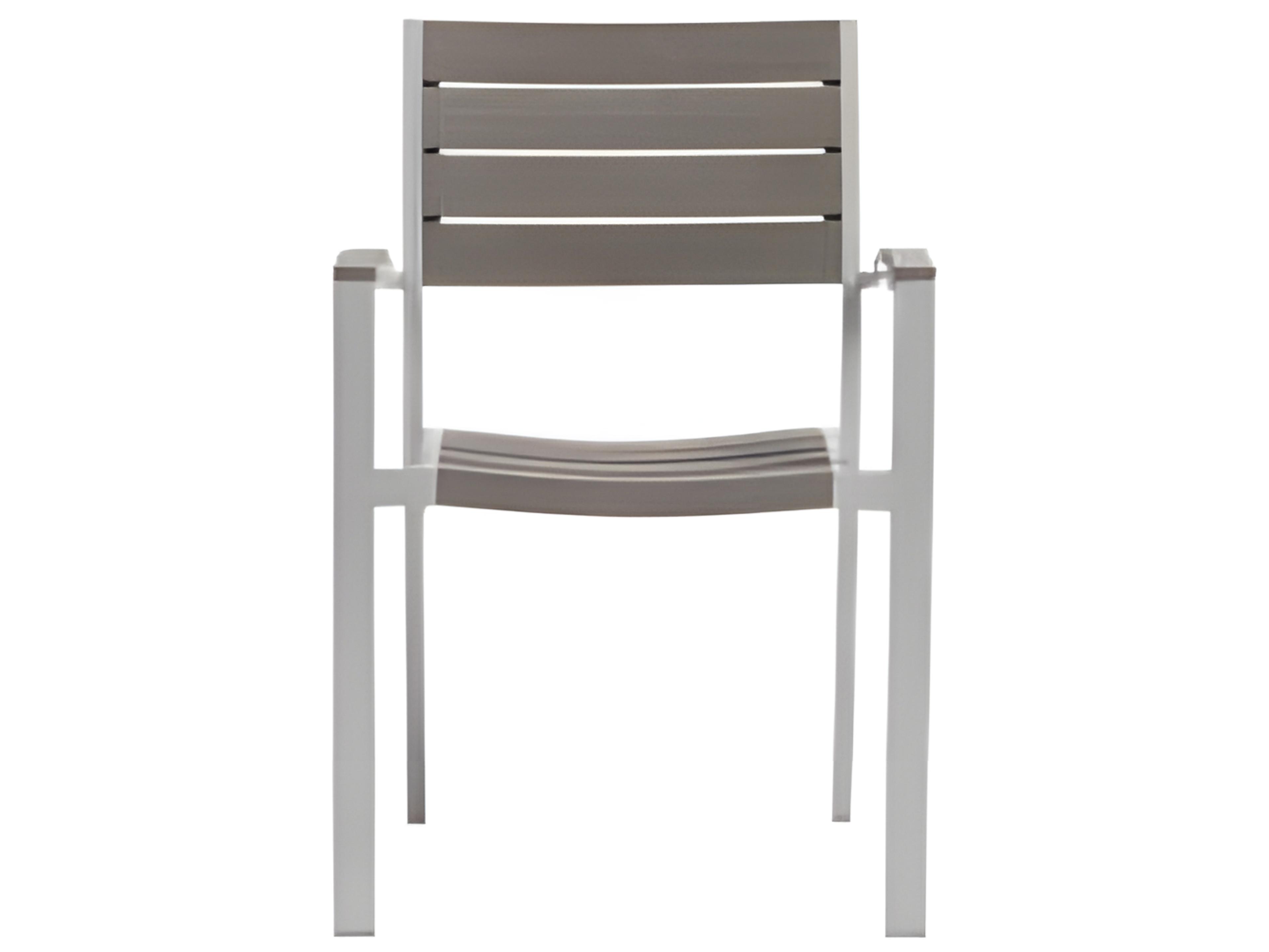 Ratana New Mirage Silver Aluminum Faux Teak Dining Chair