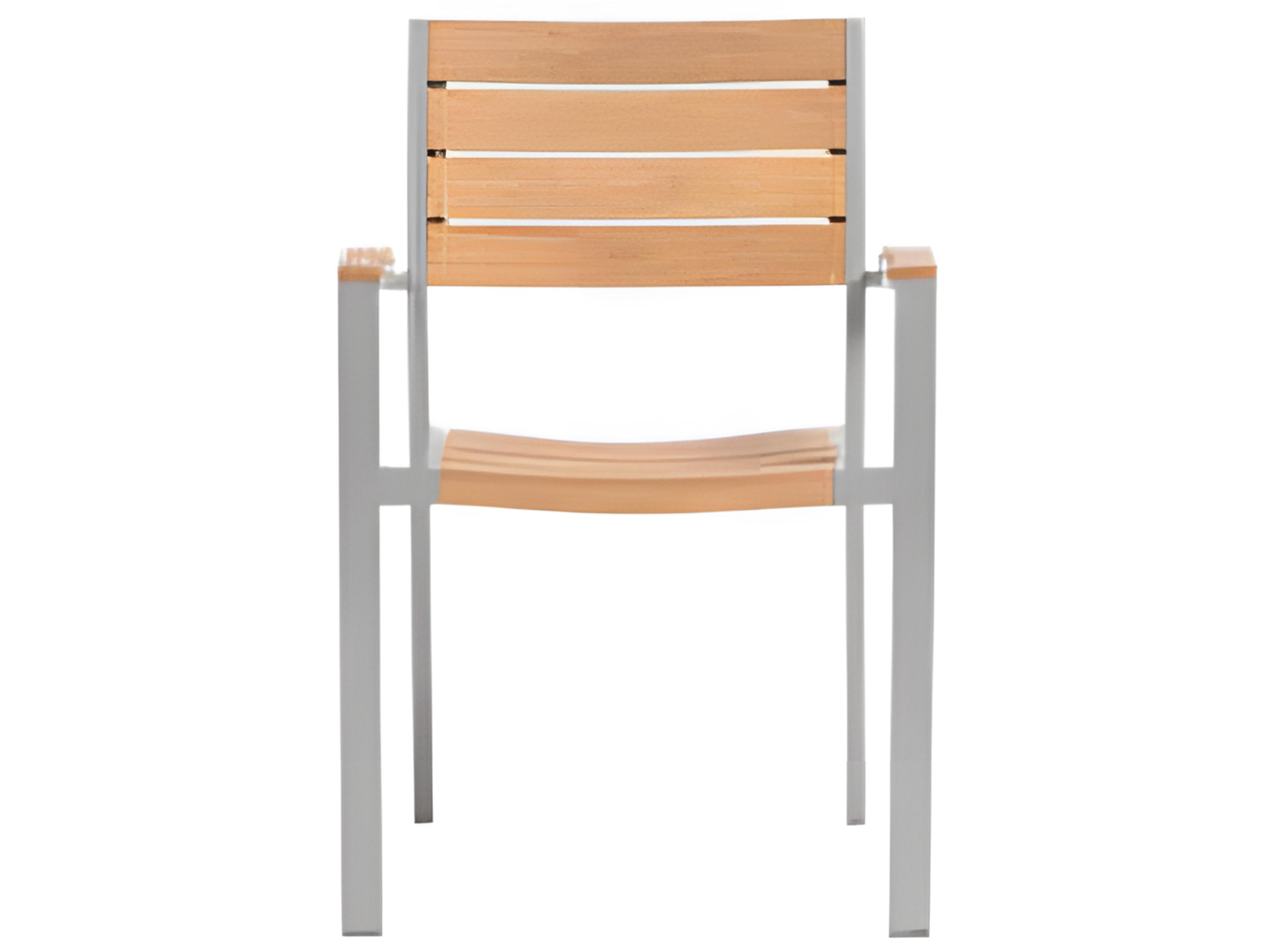 Ratana New Mirage Silver Aluminum Faux Teak Dining Chair