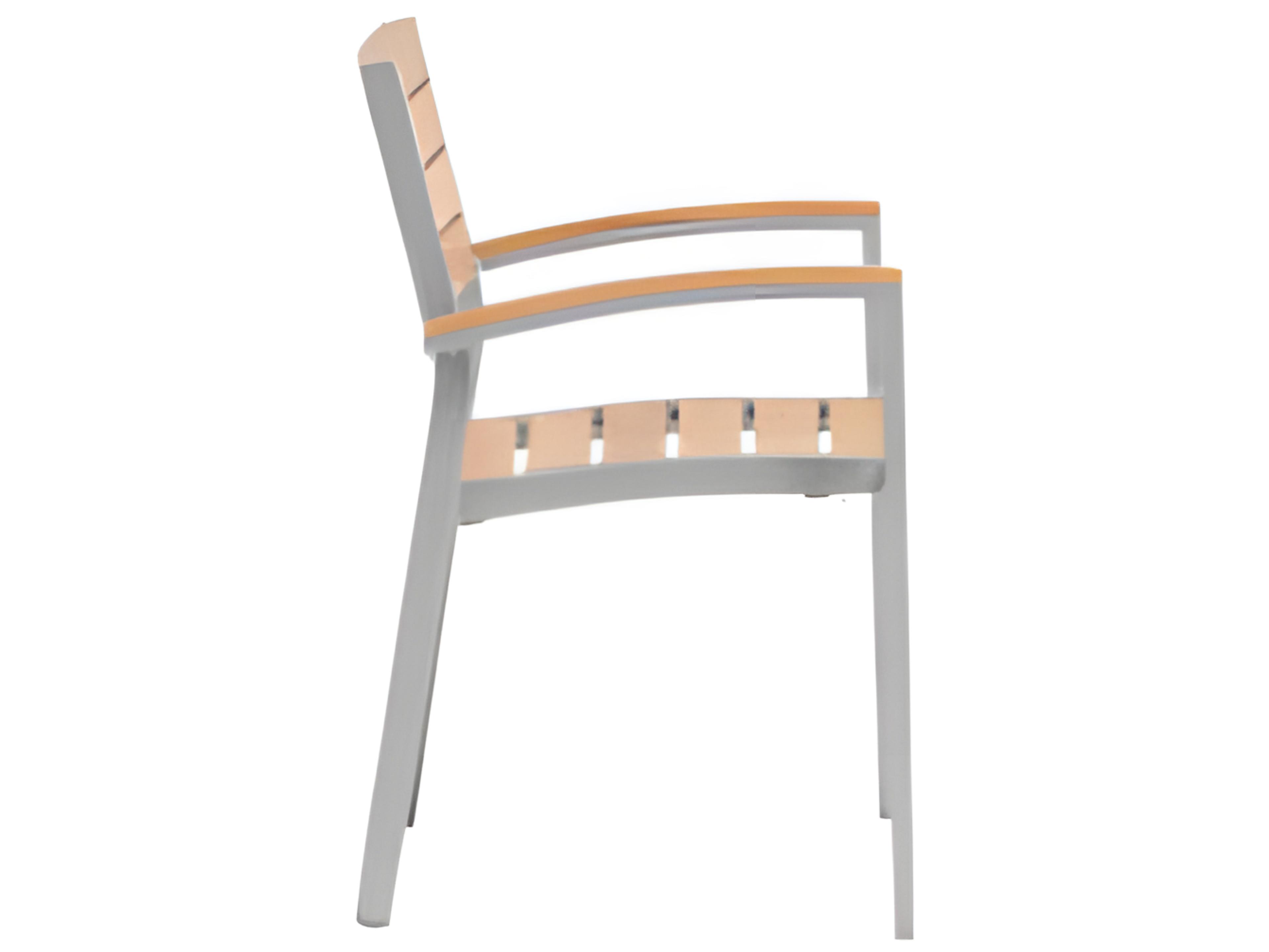 Ratana New Mirage Silver Aluminum Faux Teak Dining Chair