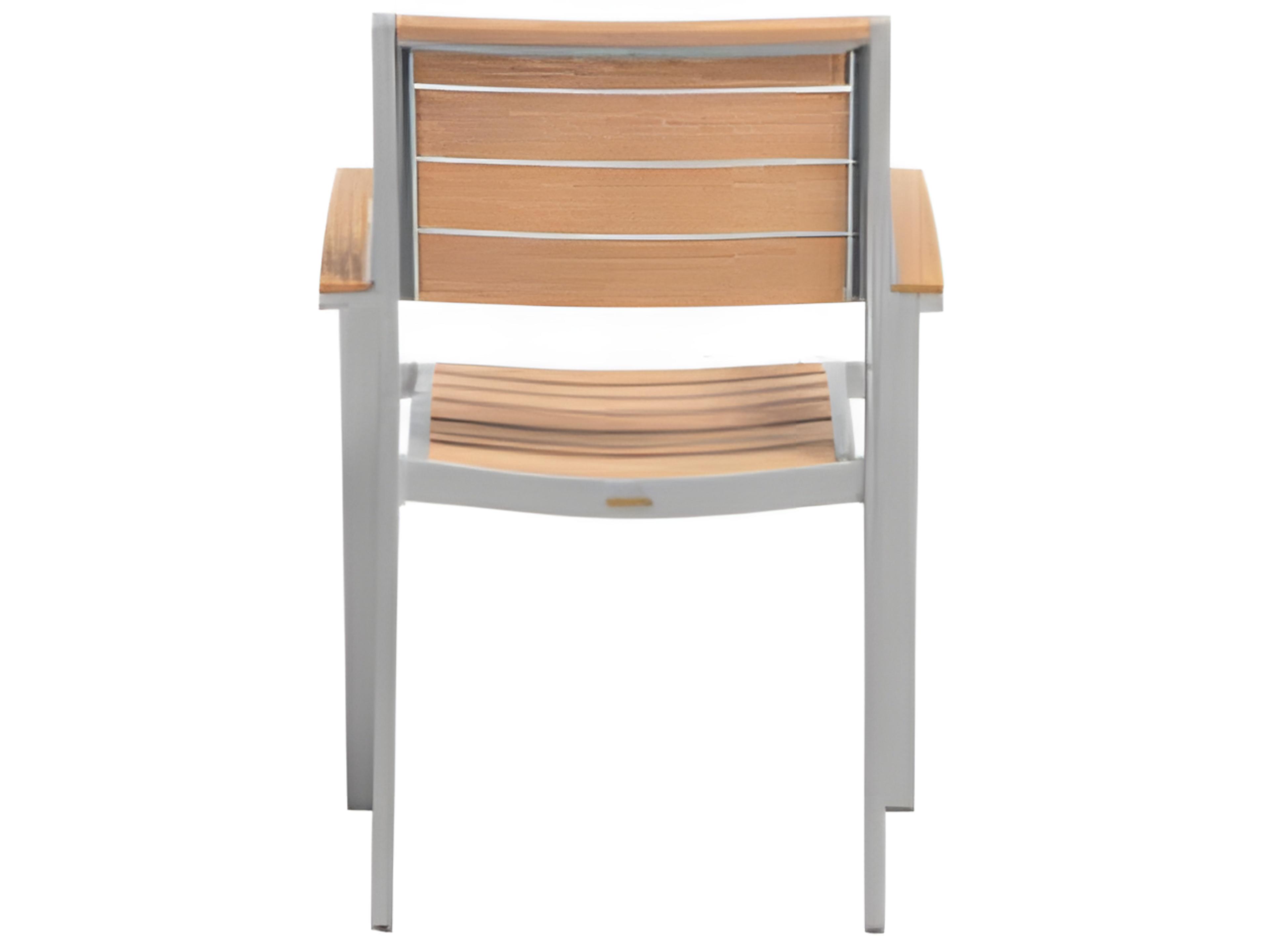 Ratana New Mirage Silver Aluminum Faux Teak Dining Chair