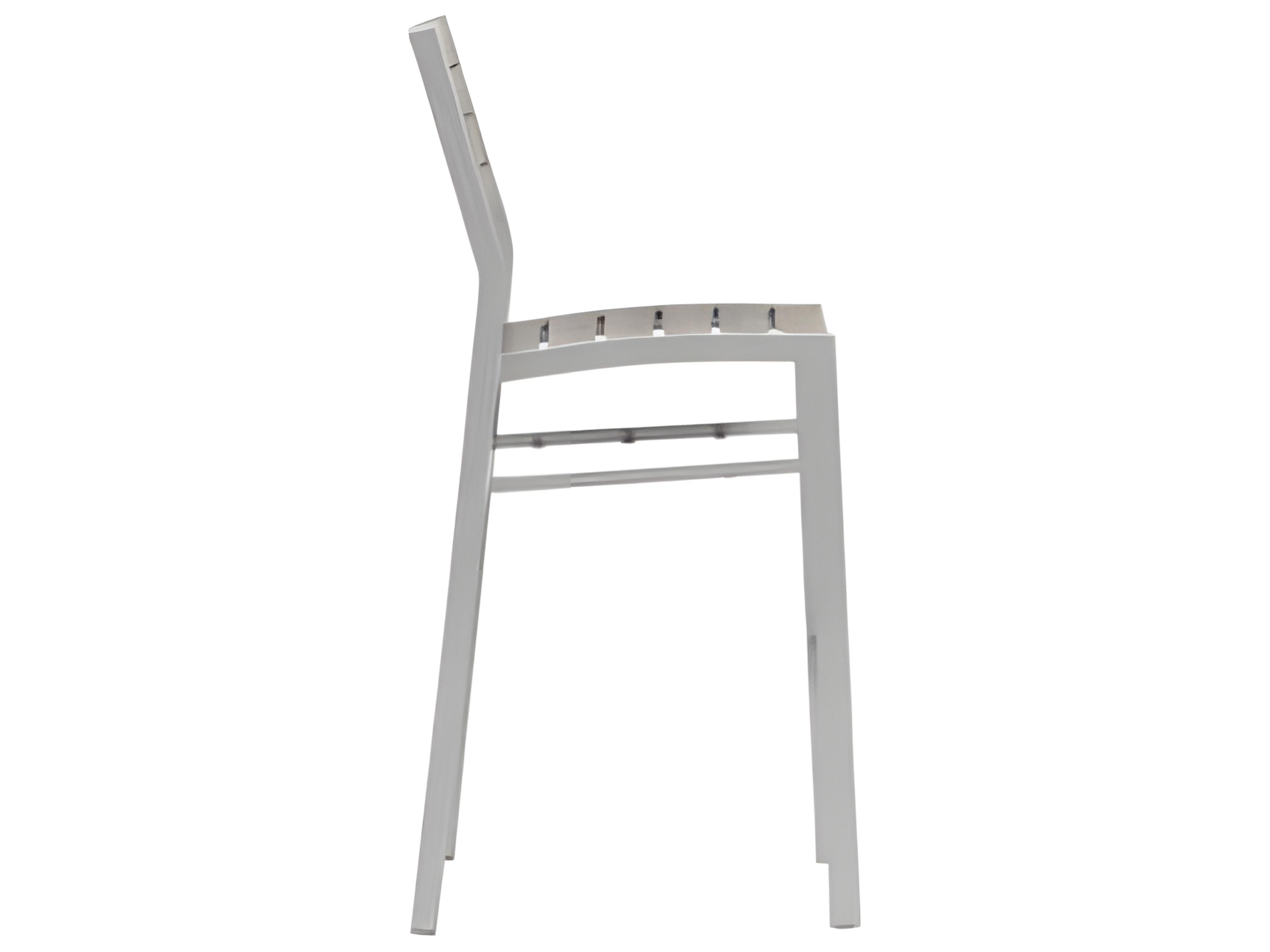 Ratana New Mirage Silver Aluminum Faux Teak Bar Stool