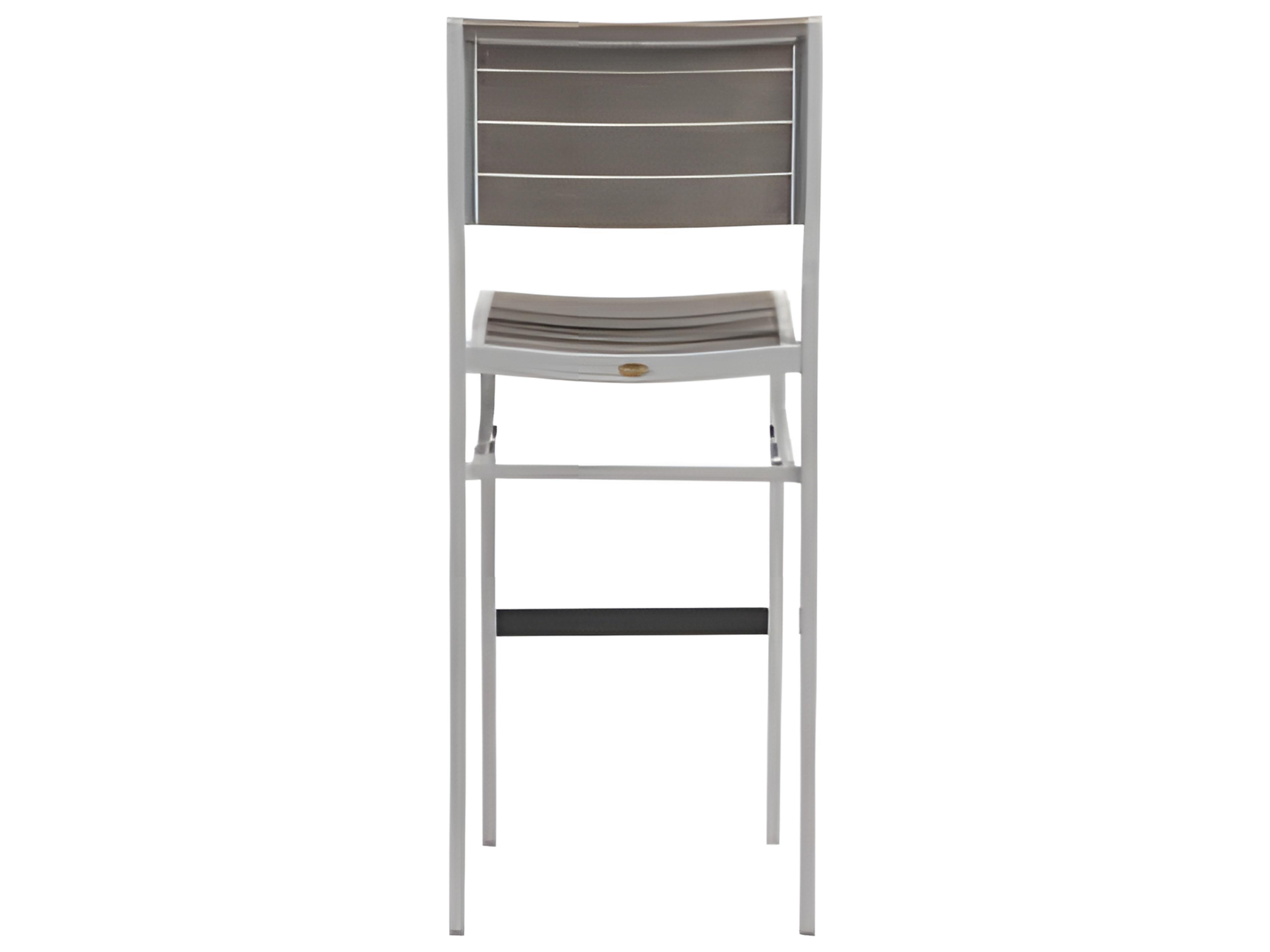 Ratana New Mirage Silver Aluminum Faux Teak Bar Stool