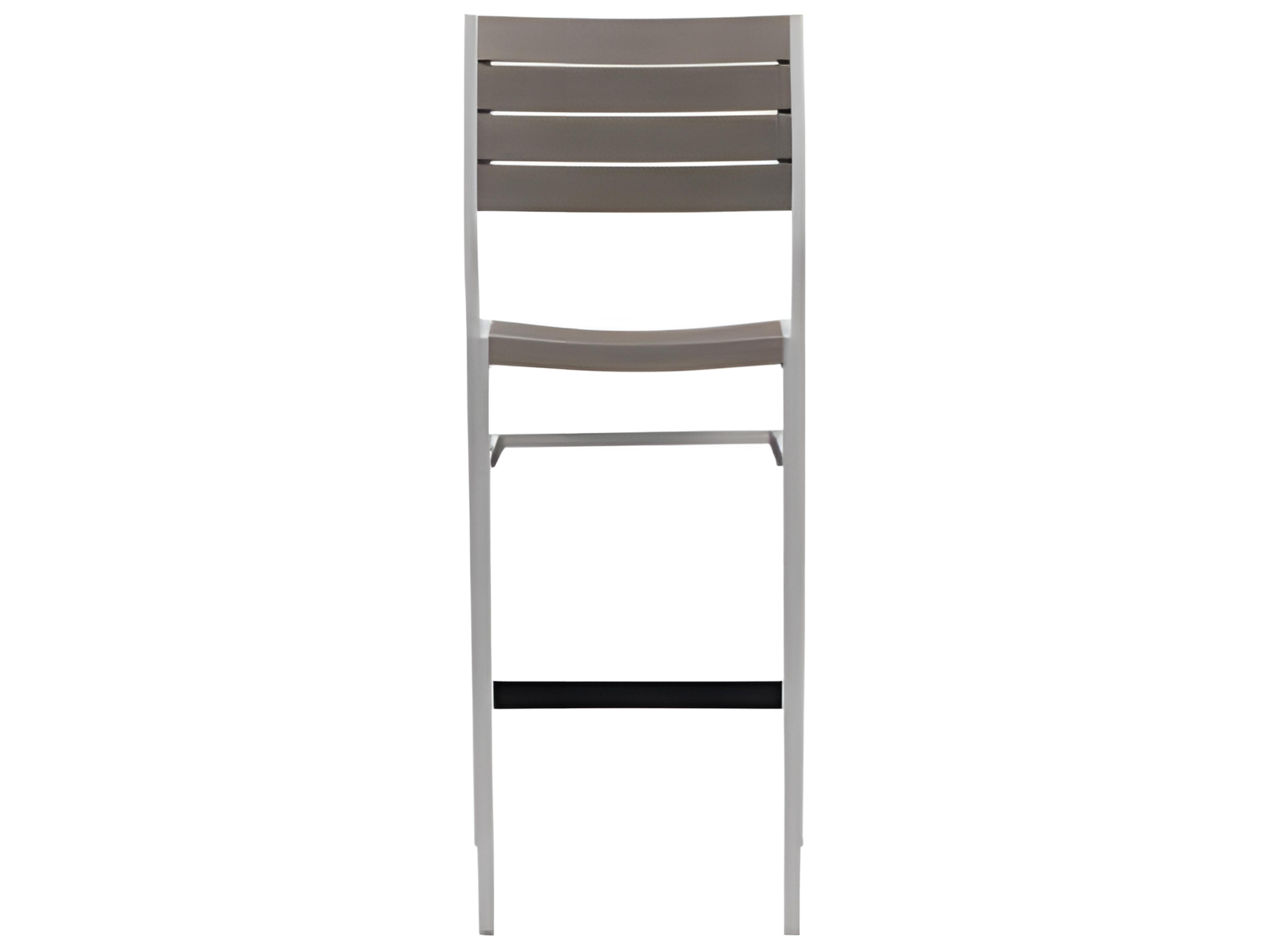 Ratana New Mirage Silver Aluminum Faux Teak Bar Stool