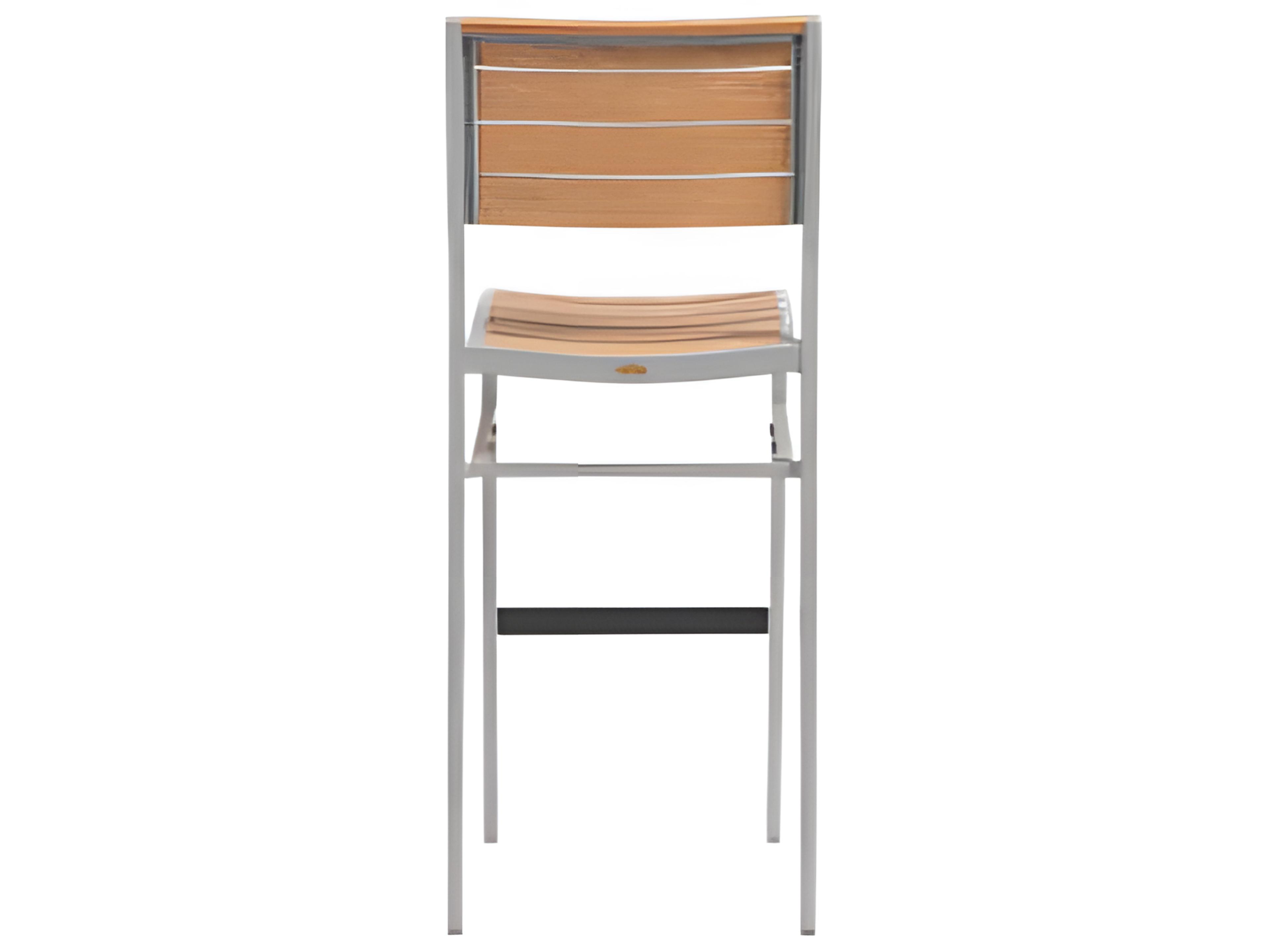 Ratana New Mirage Silver Aluminum Faux Teak Bar Stool