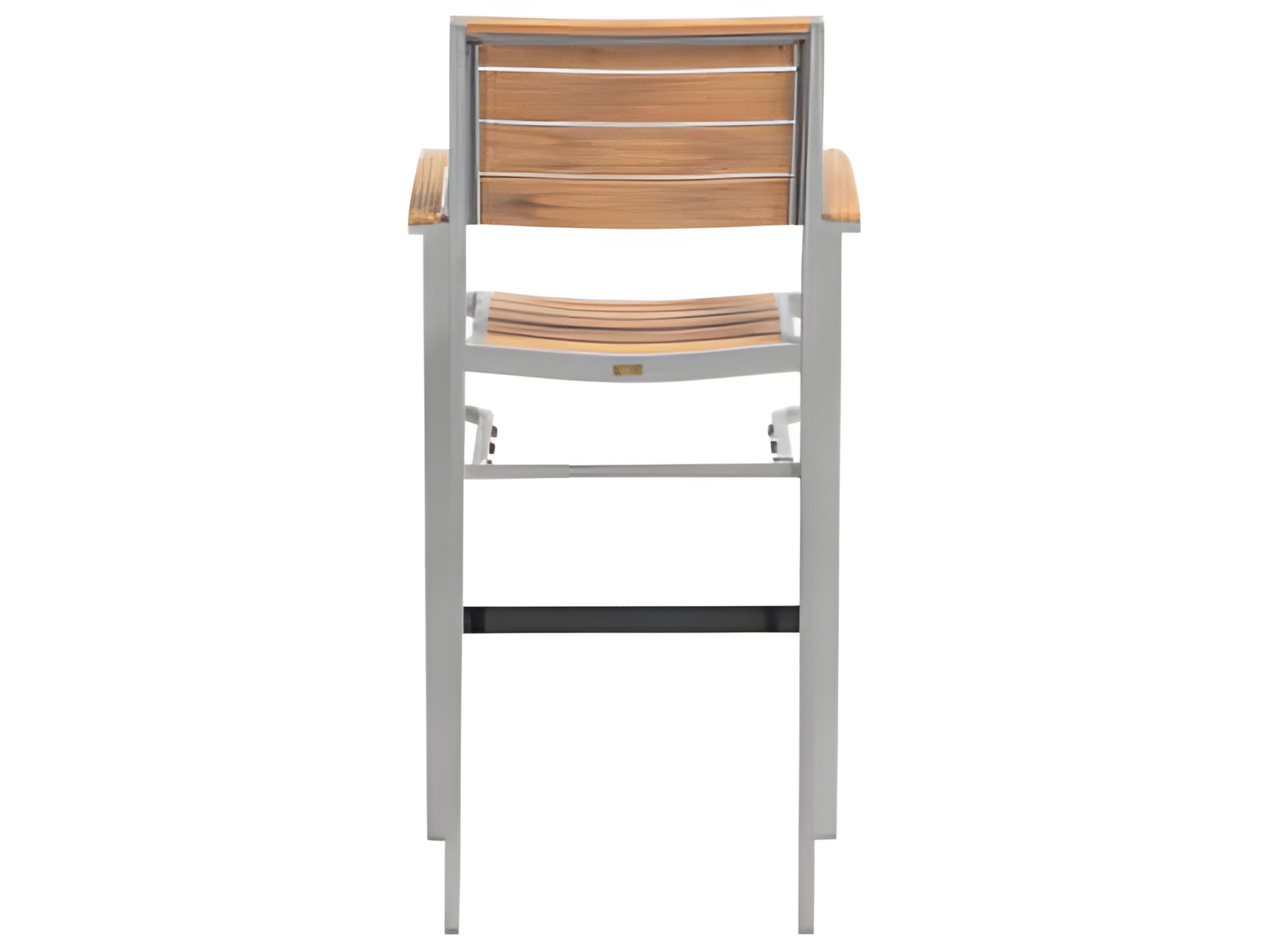 Ratana New Mirage Silver Aluminum Faux Teak Bar Stool
