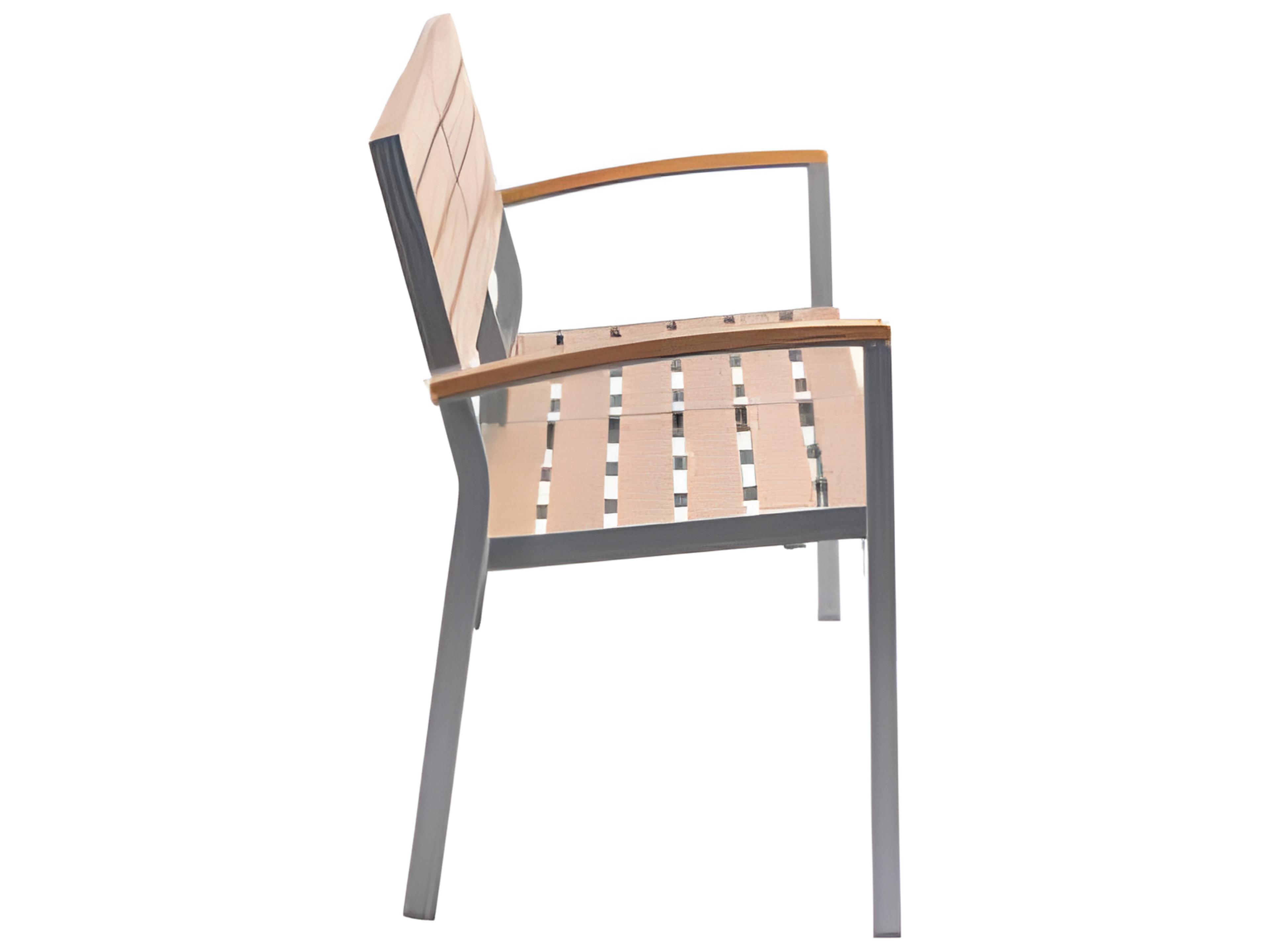 Ratana New Mirage Silver Aluminum Faux Teak Bench