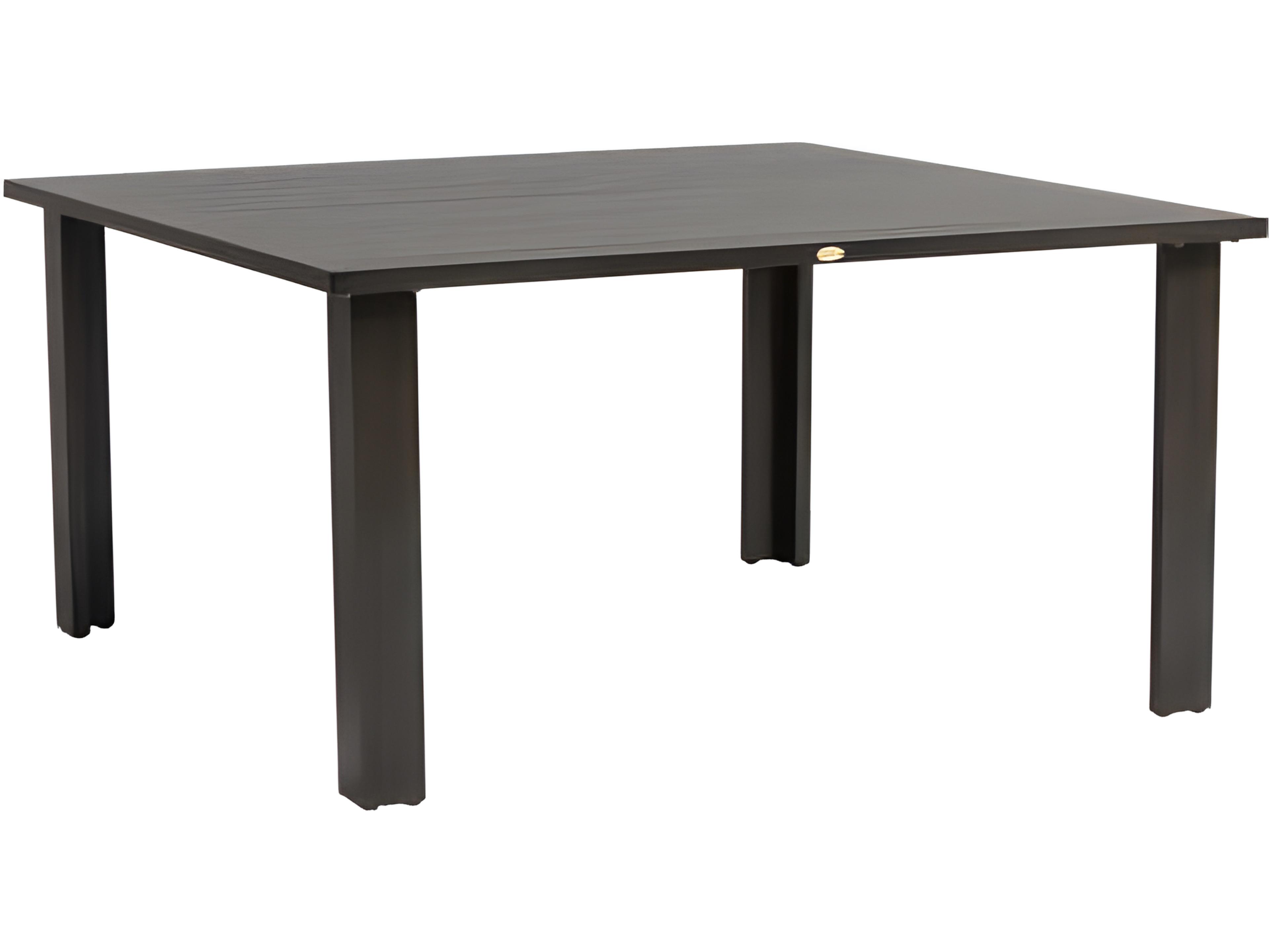 Ratana Limo Silver Ash Grey Aluminum Square Umbrella Hole Dining Table