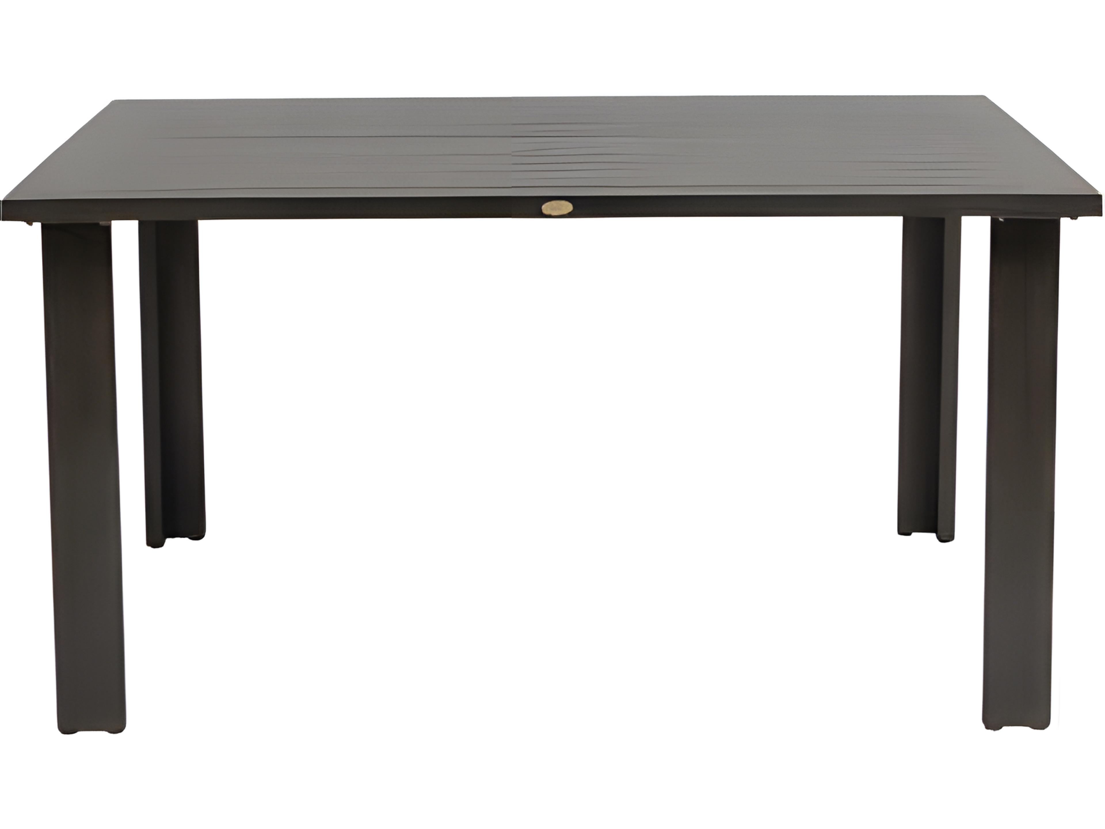 Ratana Limo Silver Ash Grey Aluminum Square Umbrella Hole Dining Table