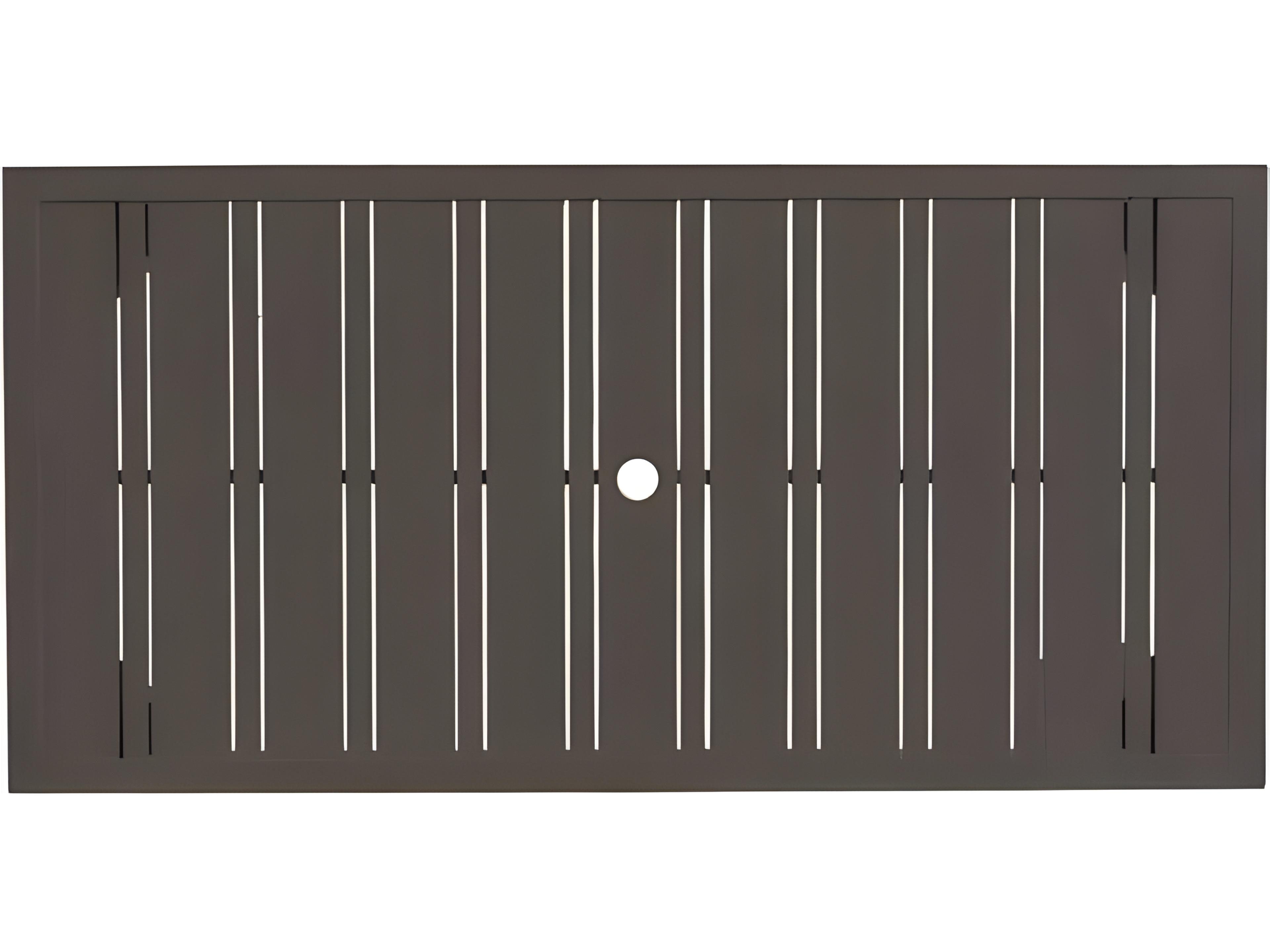 Ratana Limo Silver Ash Grey Aluminum Rectangular Umbrella Hole Bar Table