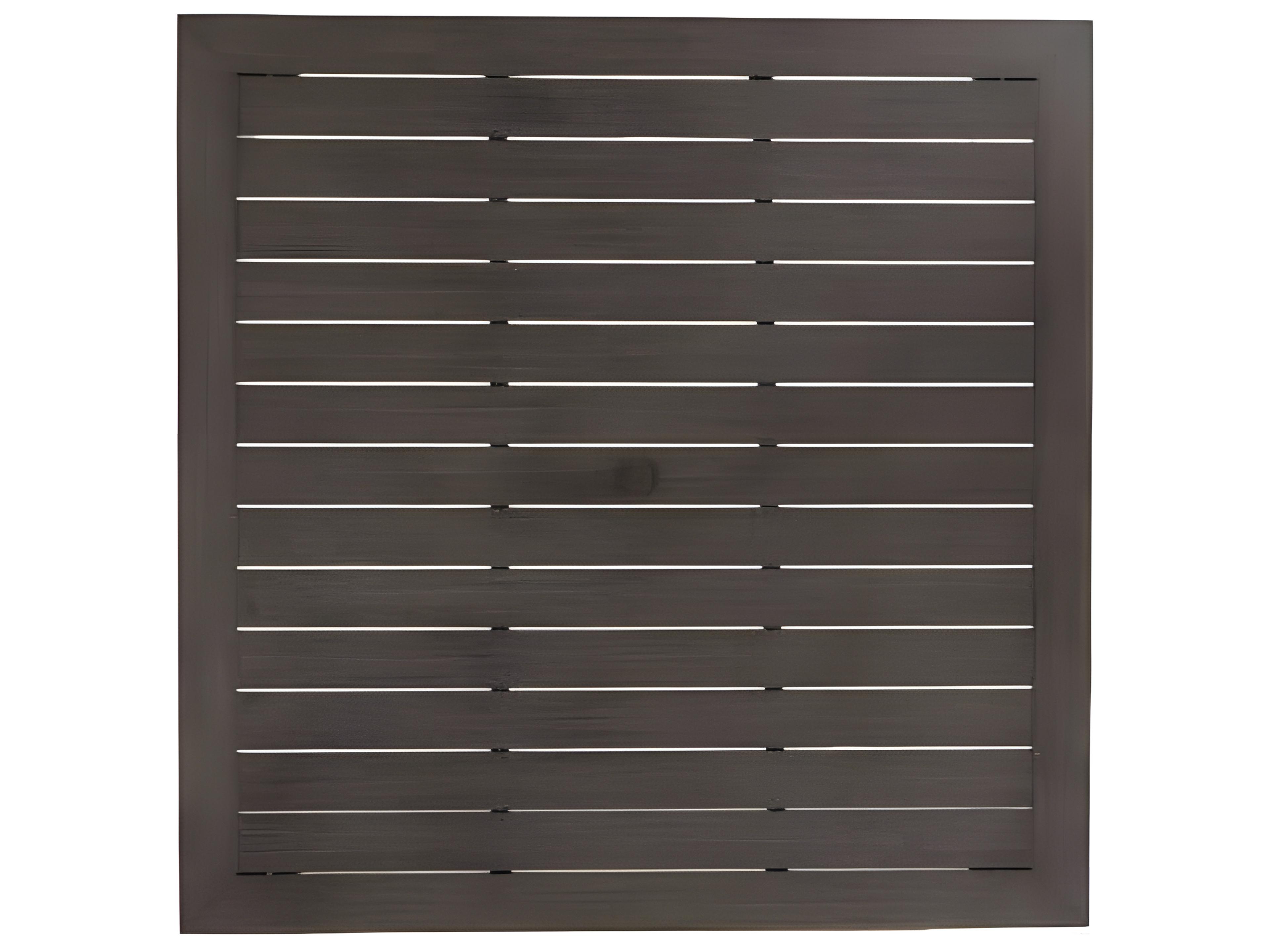 Ratana Limo Silver Ash Grey Aluminum Square Umbrella Hole Dining Table