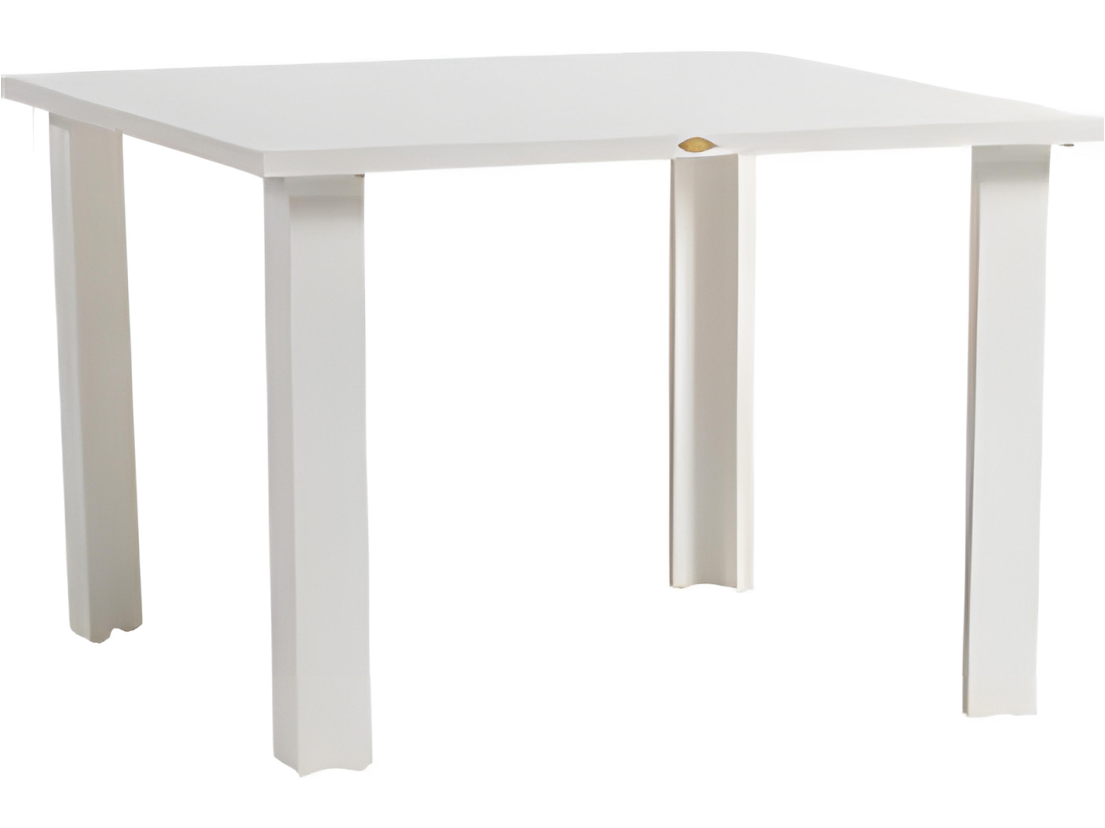 Limo Silver Talc White Aluminum Square Umbrella Hole Dining Table