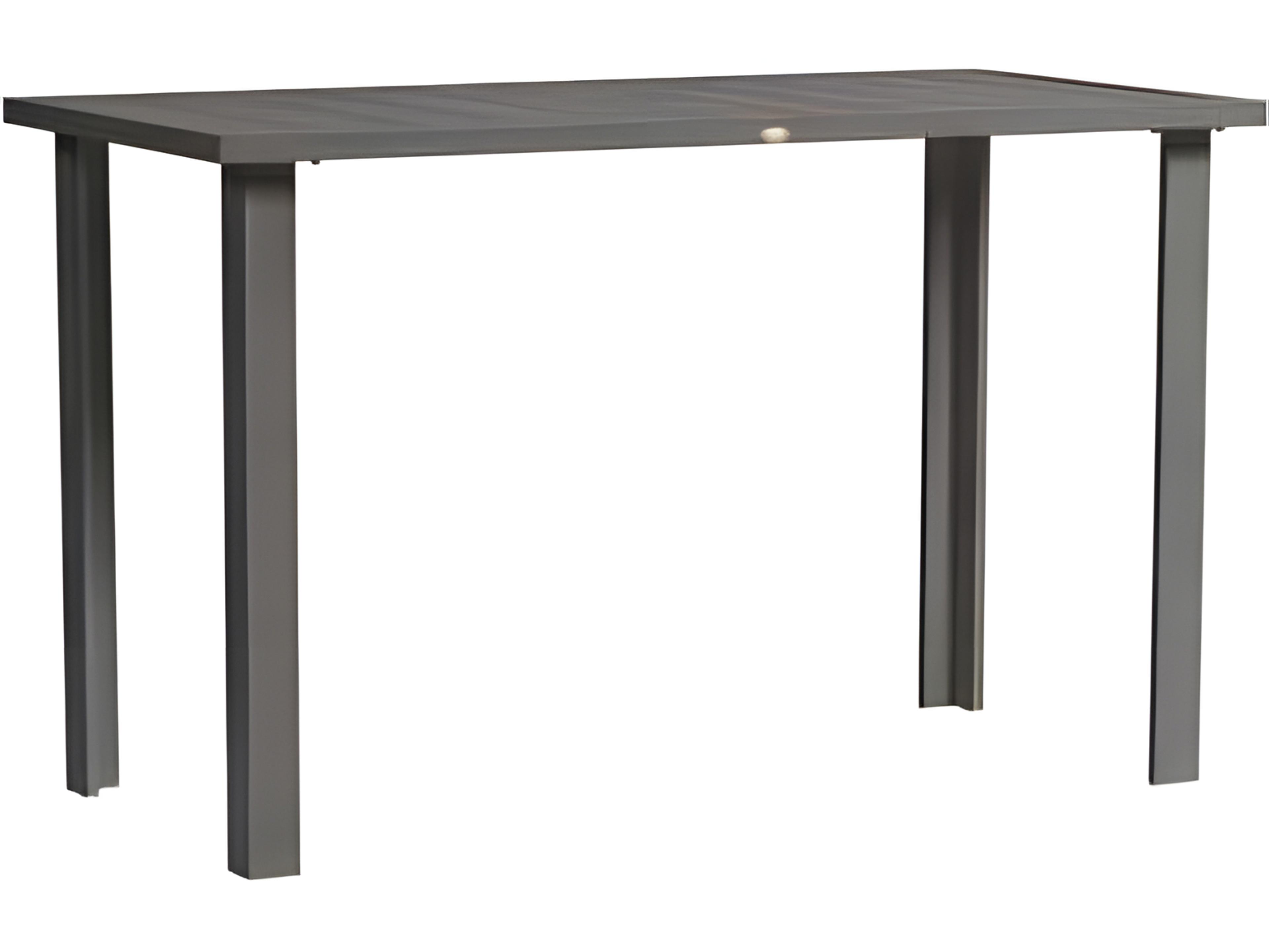 Limo Silver Ash Grey Aluminum Rectangular Umbrella Hole Counter Table