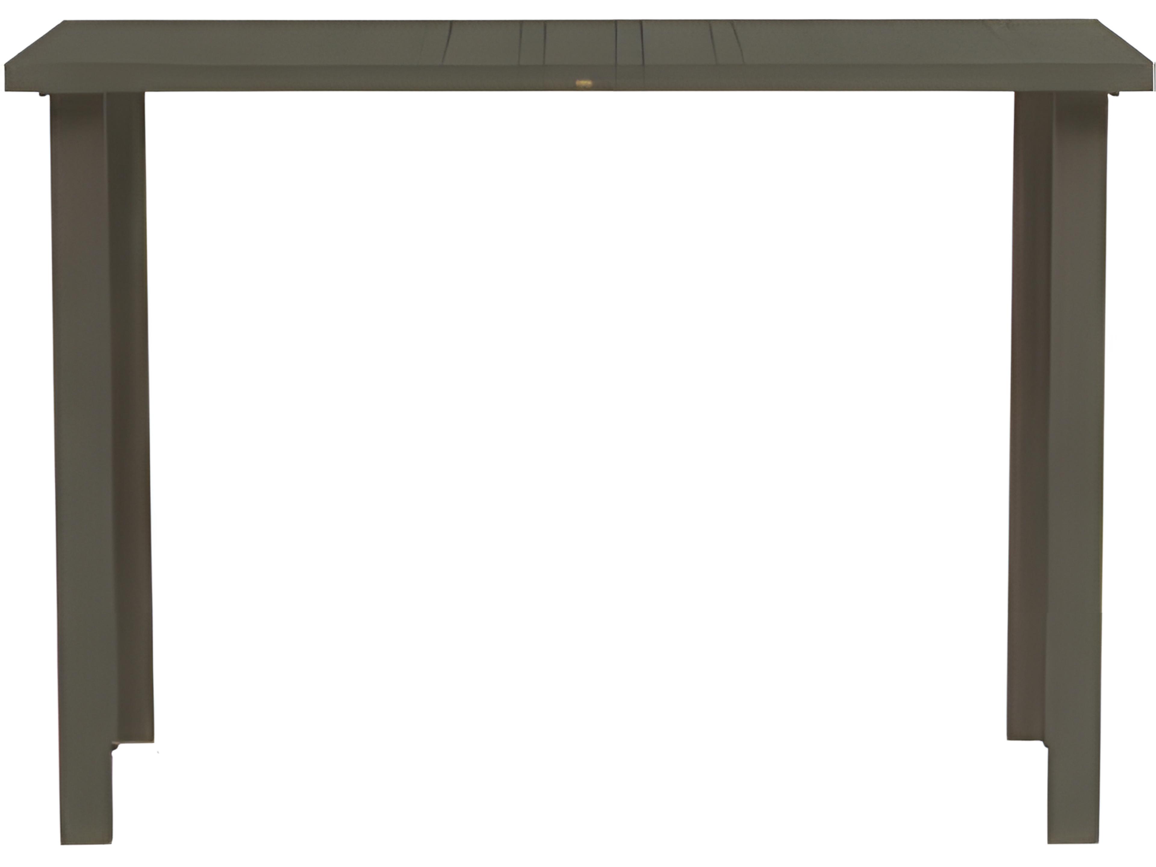 Ratana Limo Silver Ash Grey Aluminum Rectangular Umbrella Hole Counter Table