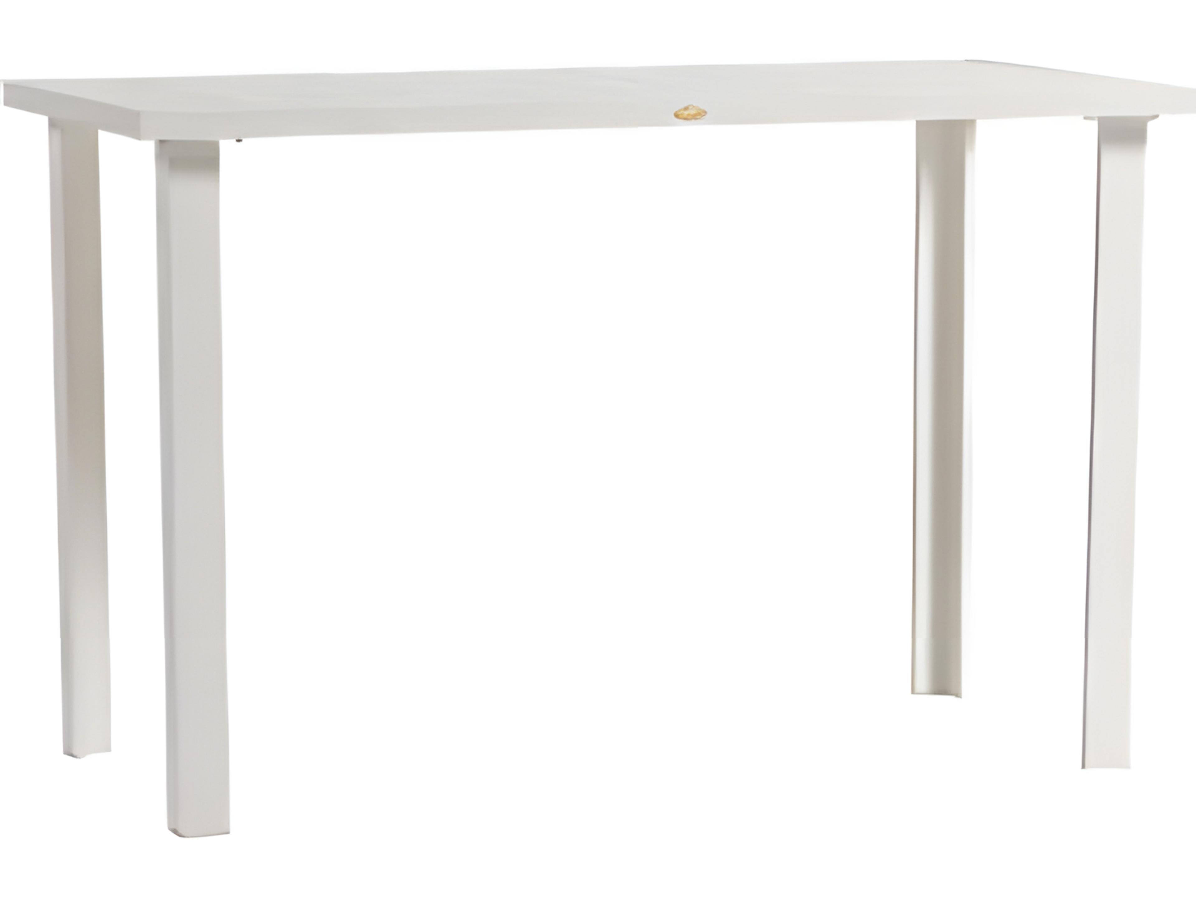 Limo Silver Talc White Aluminum Rectangular Umbrella Hole Counter Table