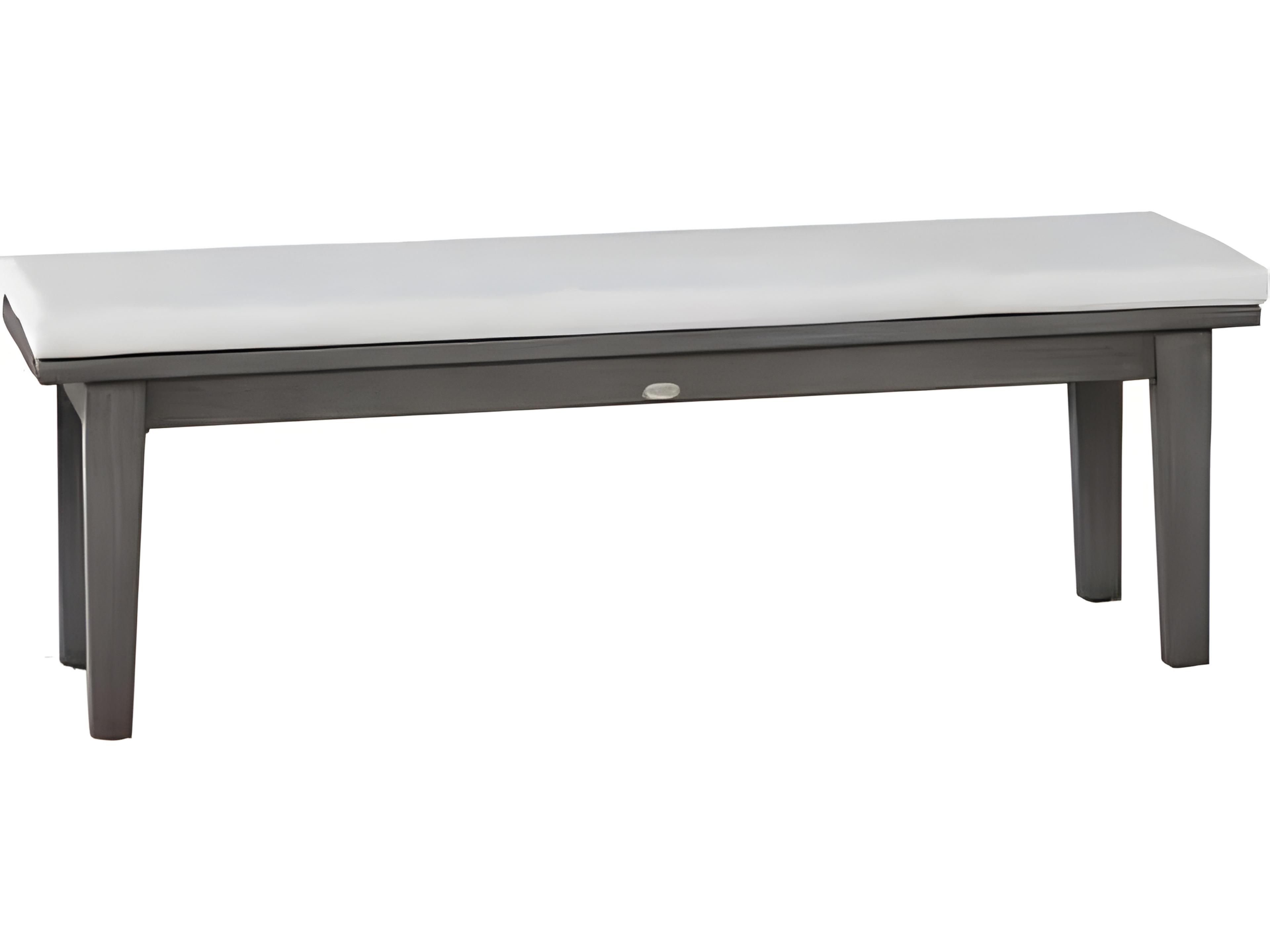 Limo Silver Ash Grey Aluminum Cushion Bench