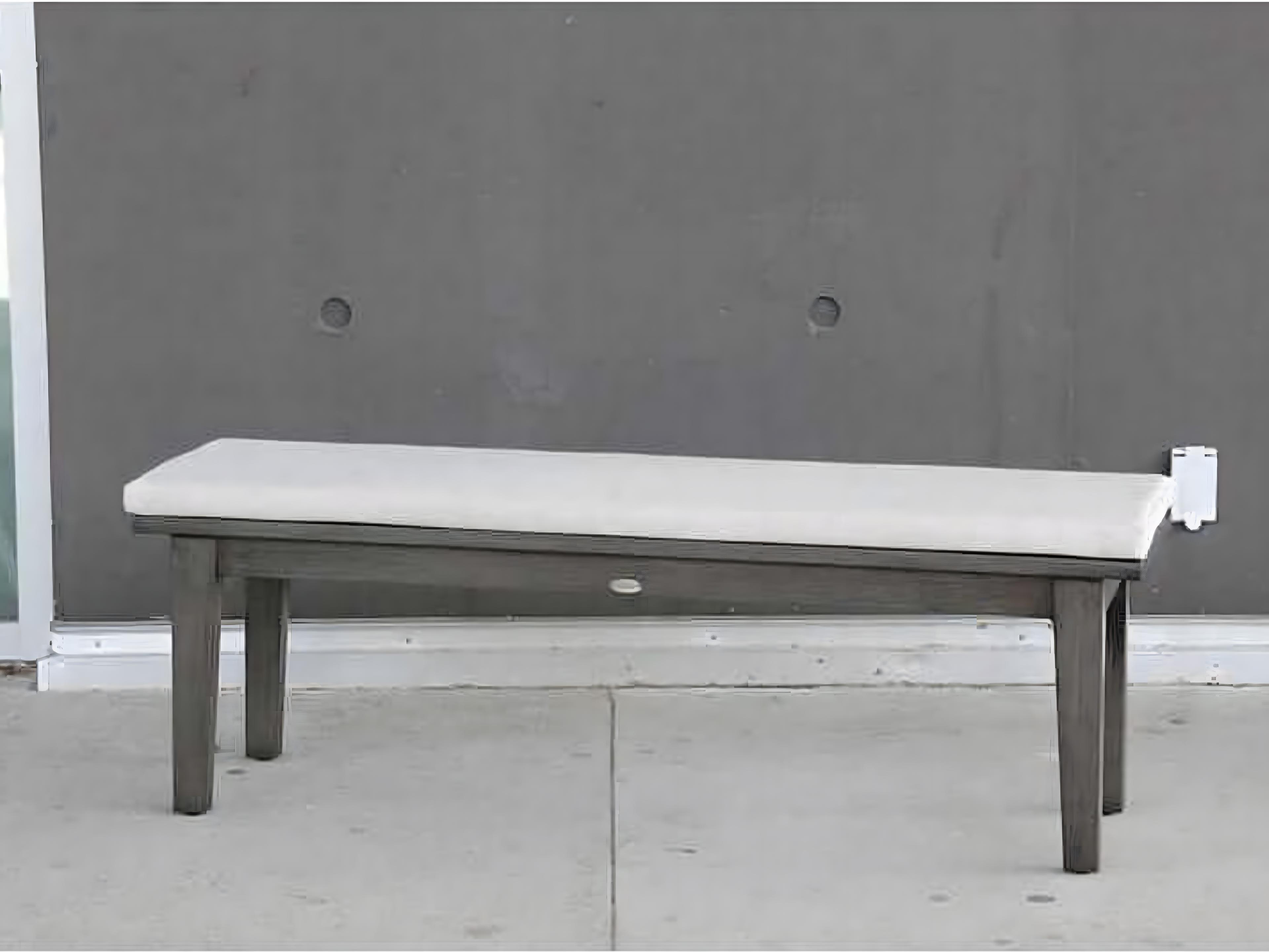 Ratana Limo Silver Ash Grey Aluminum Cushion Bench