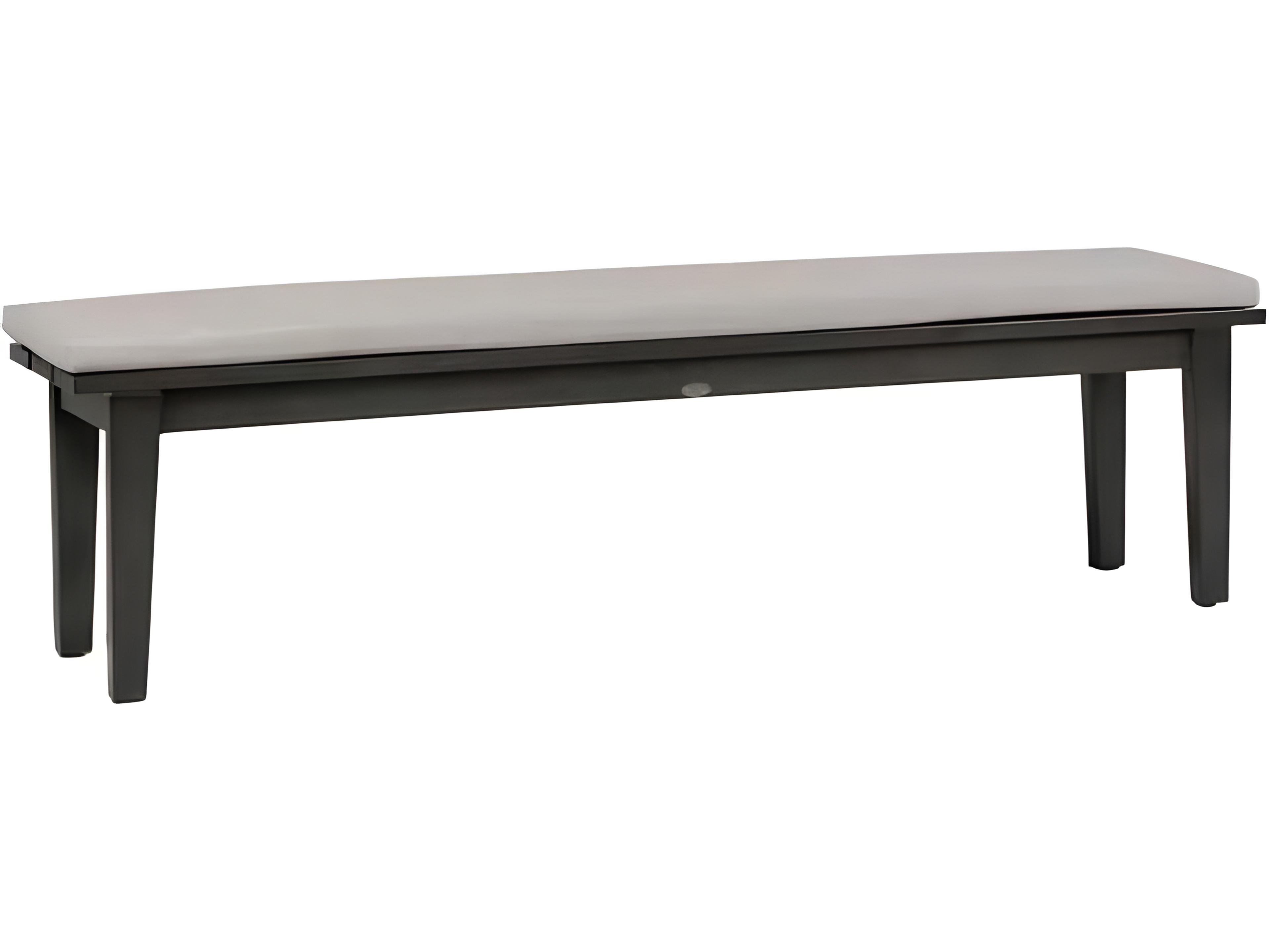 Limo Silver Ash Grey Aluminum Cushion Bench