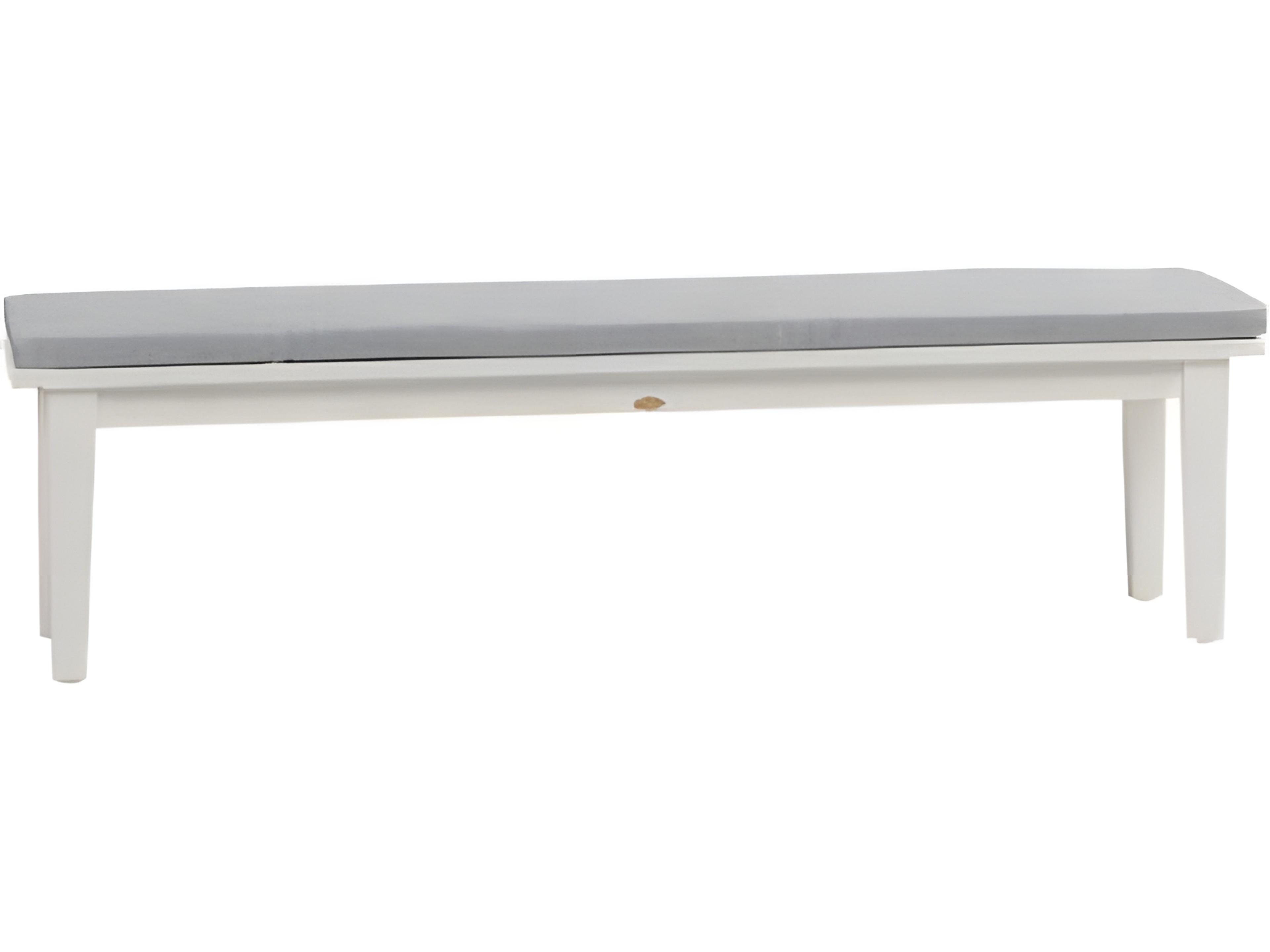 Ratana Limo Silver Talc White Aluminum Cushion Bench