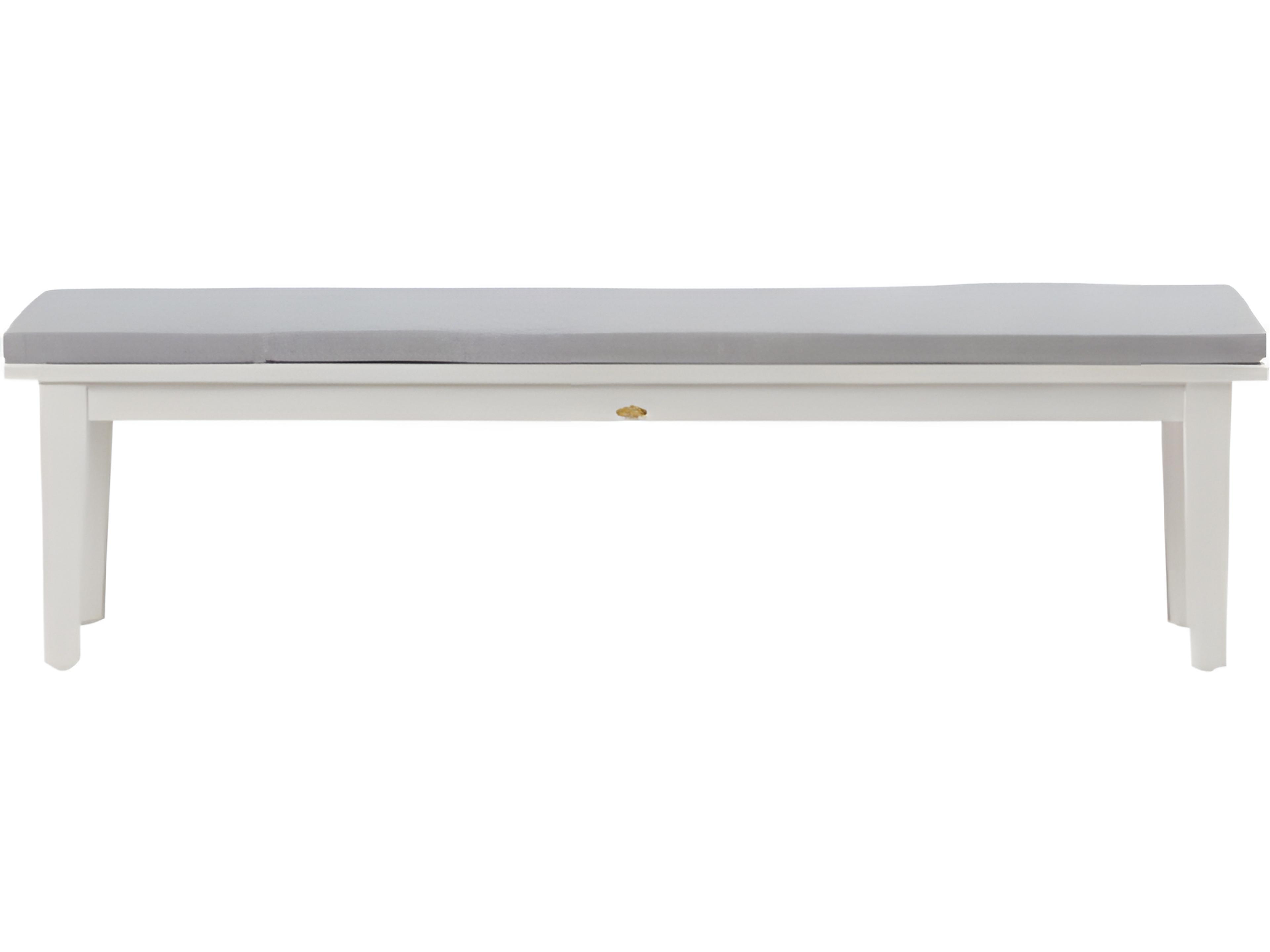 Ratana Limo Silver Talc White Aluminum Cushion Bench