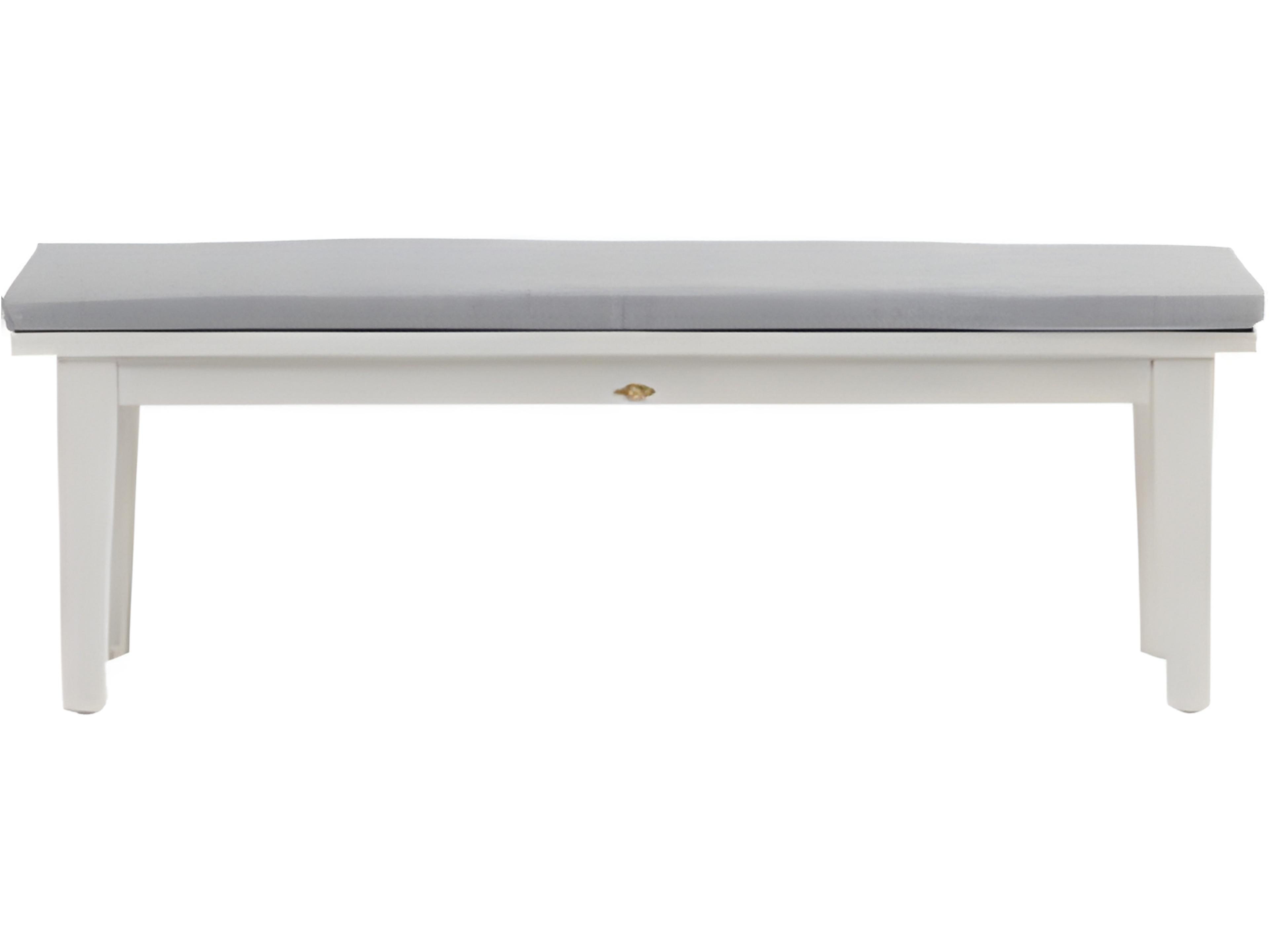 Ratana Limo Silver Talc White Aluminum Cushion Bench