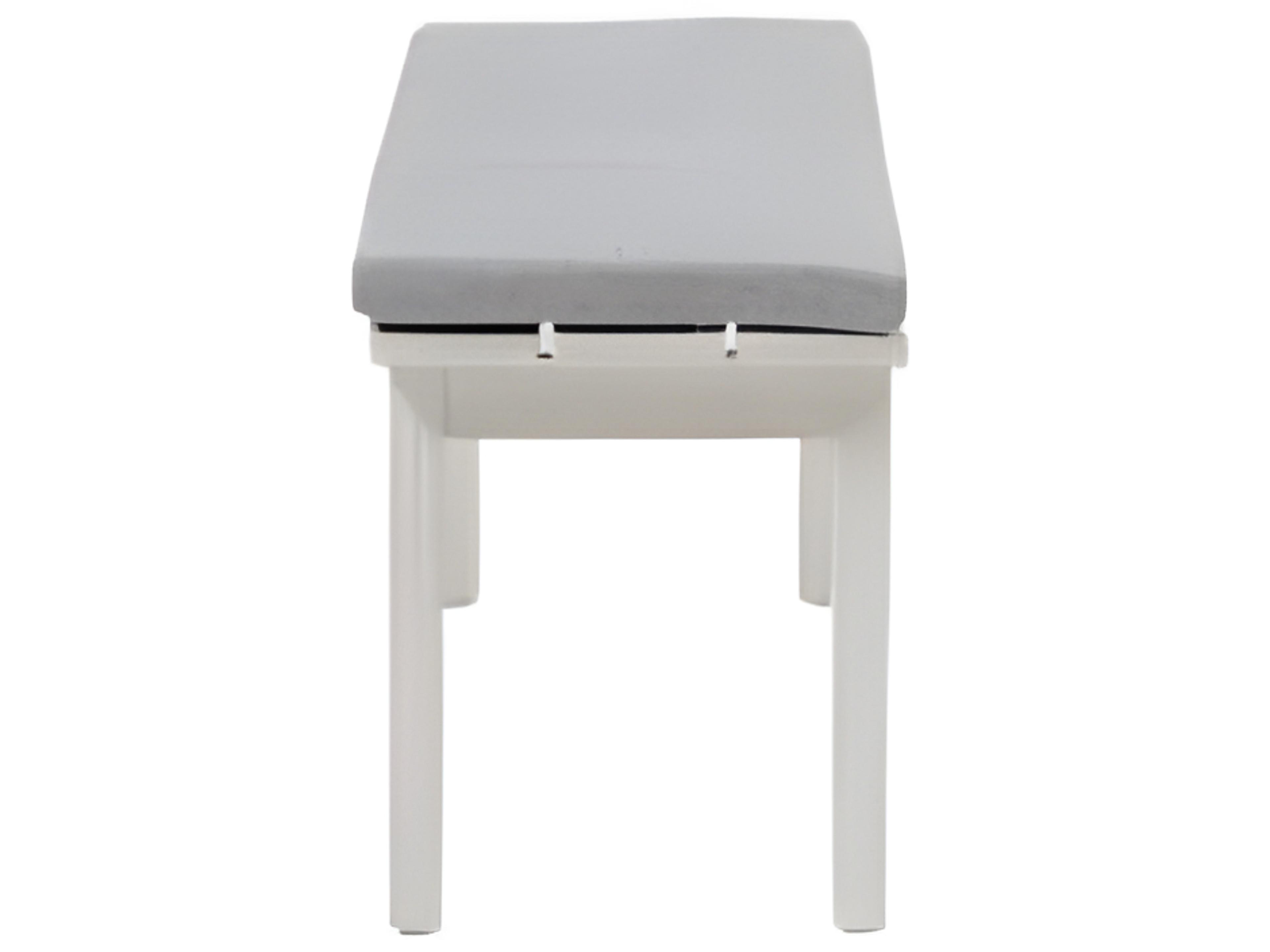 Ratana Limo Silver Talc White Aluminum Cushion Bench