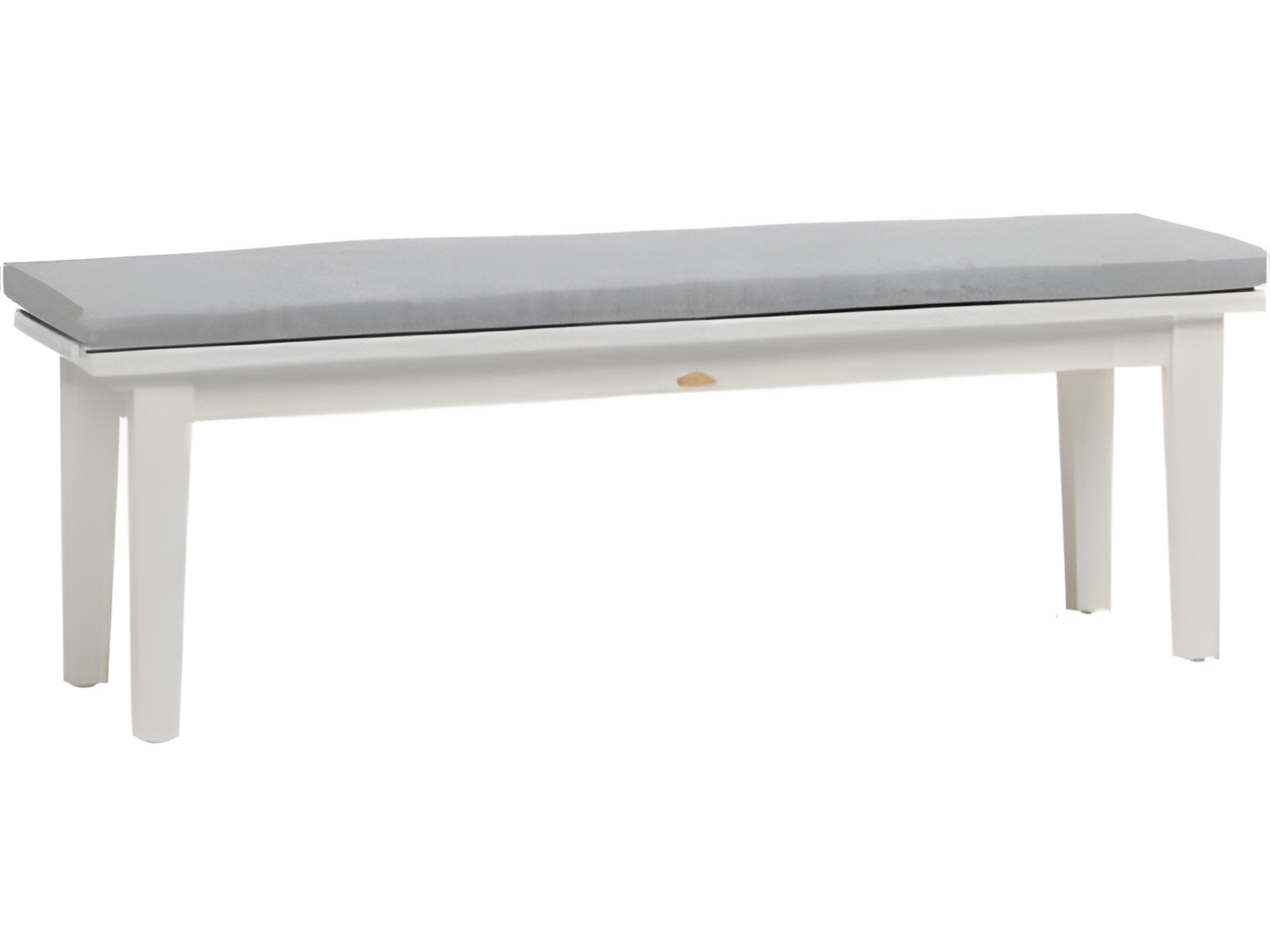 Ratana Limo Silver Talc White Aluminum Cushion Bench