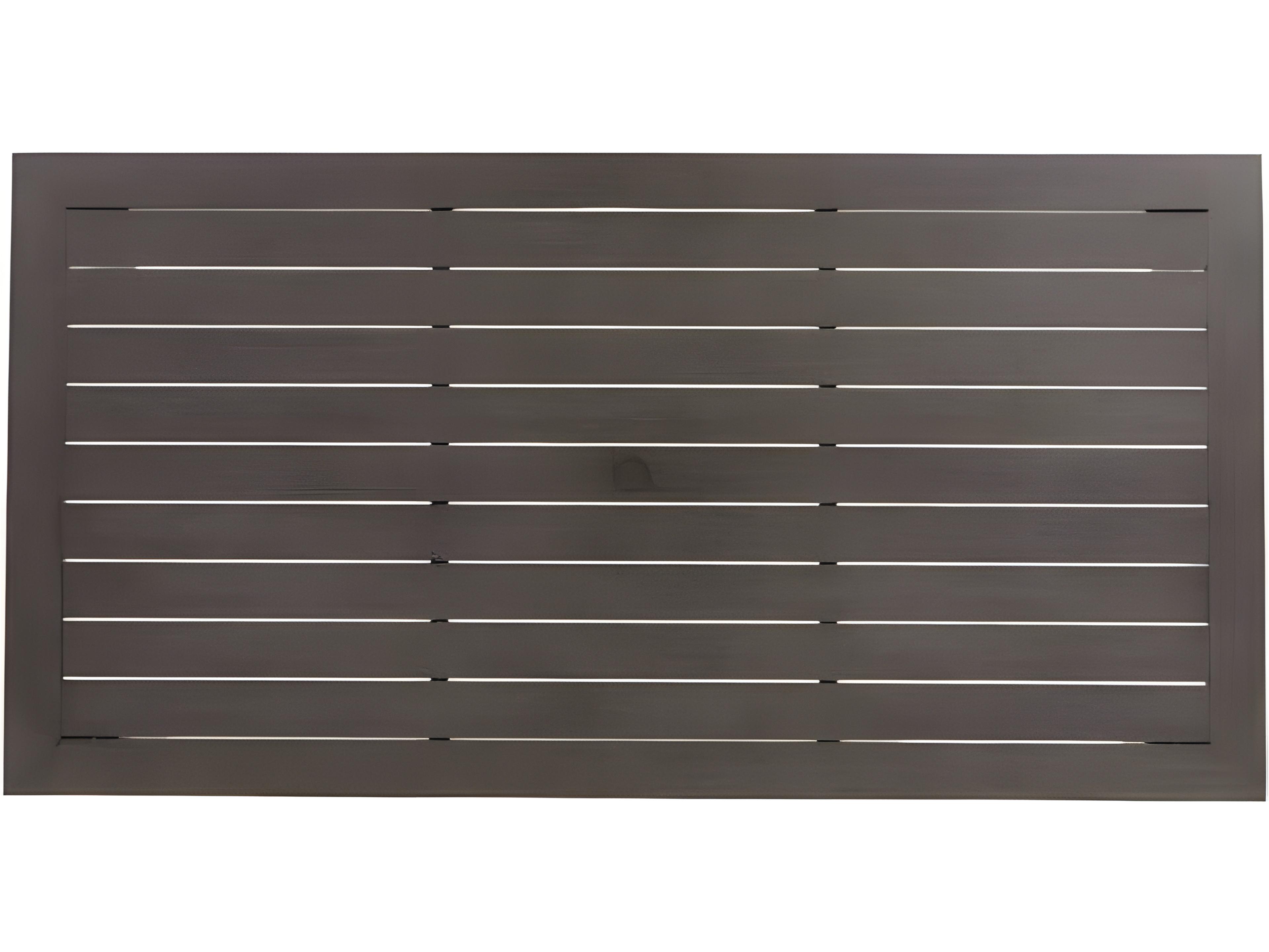 Ratana Limo Silver Ash Grey Aluminum Rectangular Umbrella Hole Dining Table