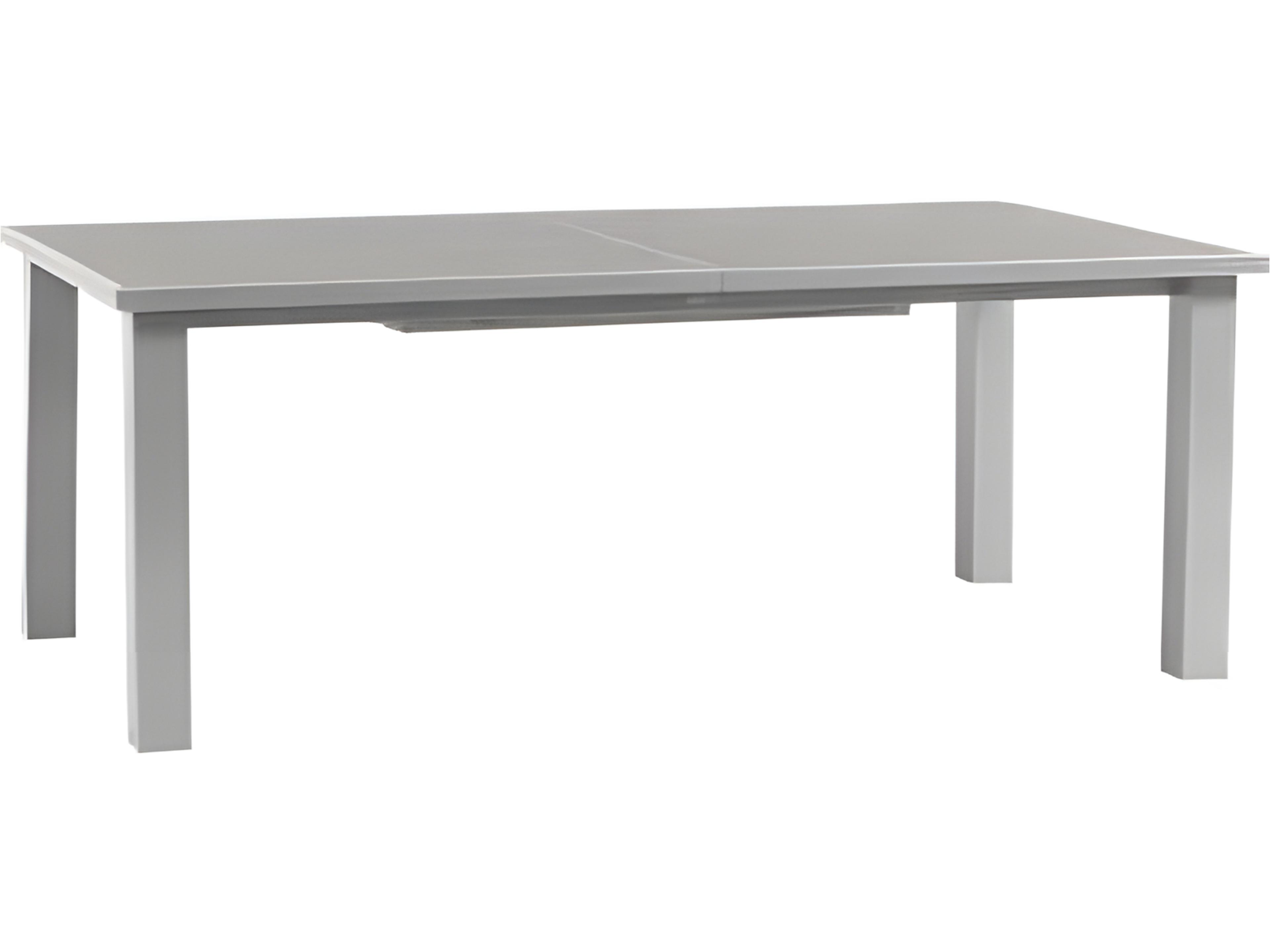 Mezo Silver Grey Aluminum Rectangular Dining Table