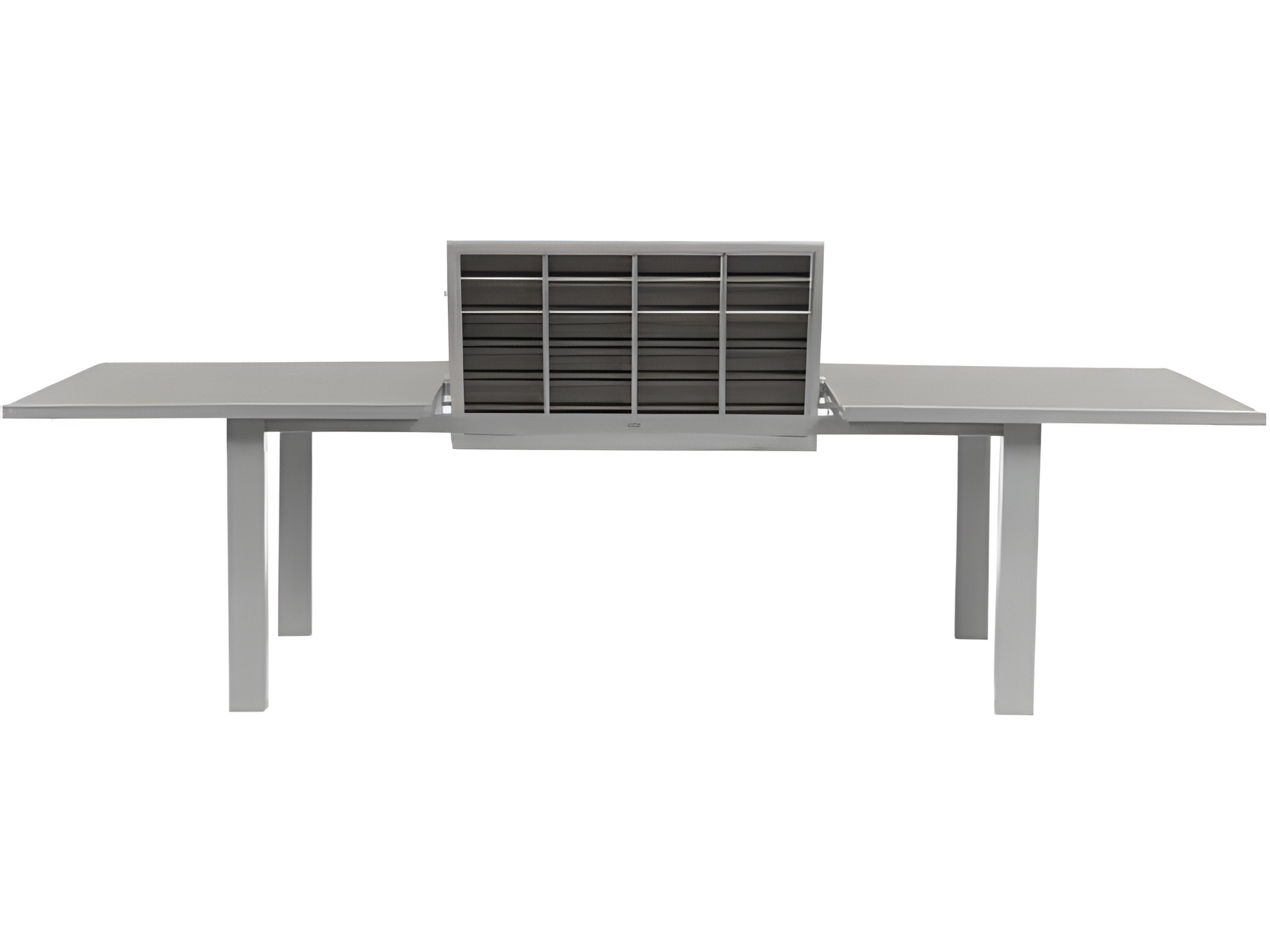 Ratana Mezo Silver Grey Aluminum Rectangular Dining Table