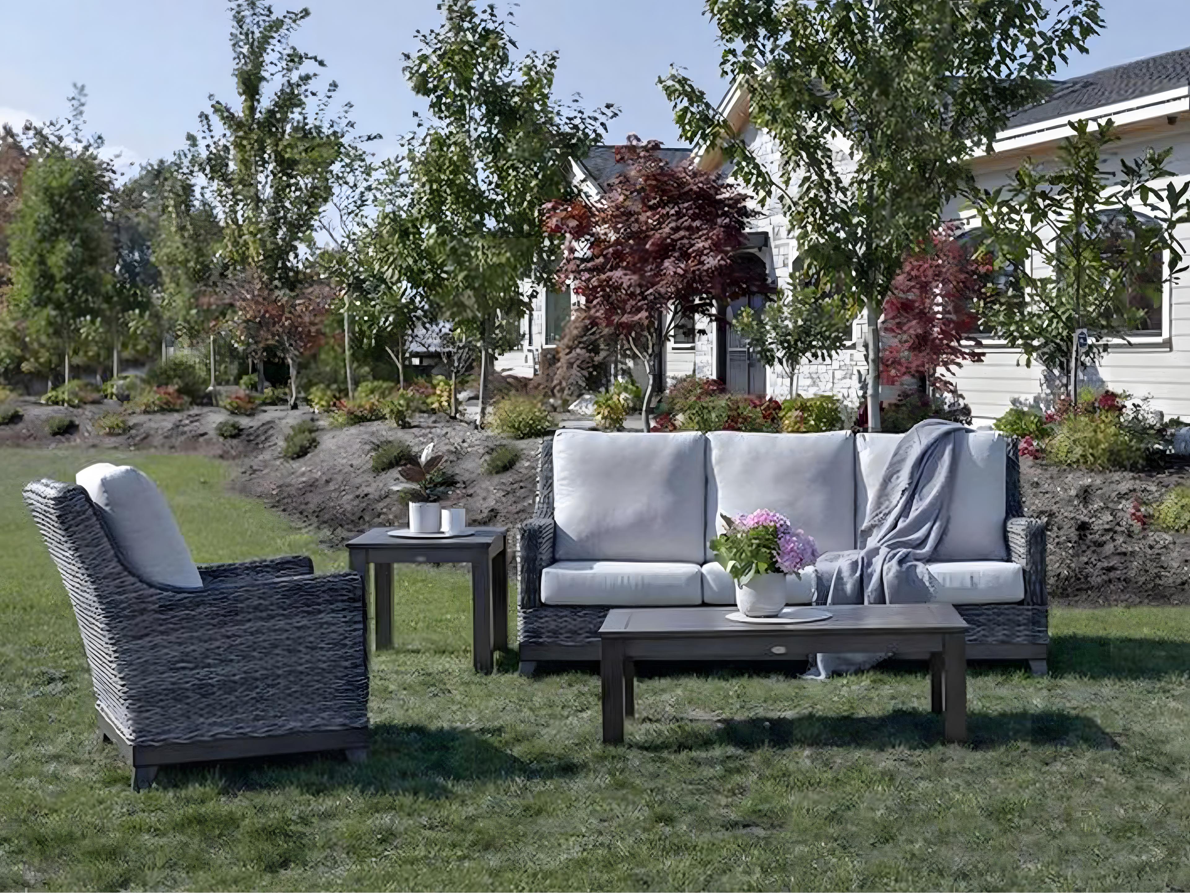 Ratana Boston Silver Ash Grey Aluminum Cushion Lounge Chair